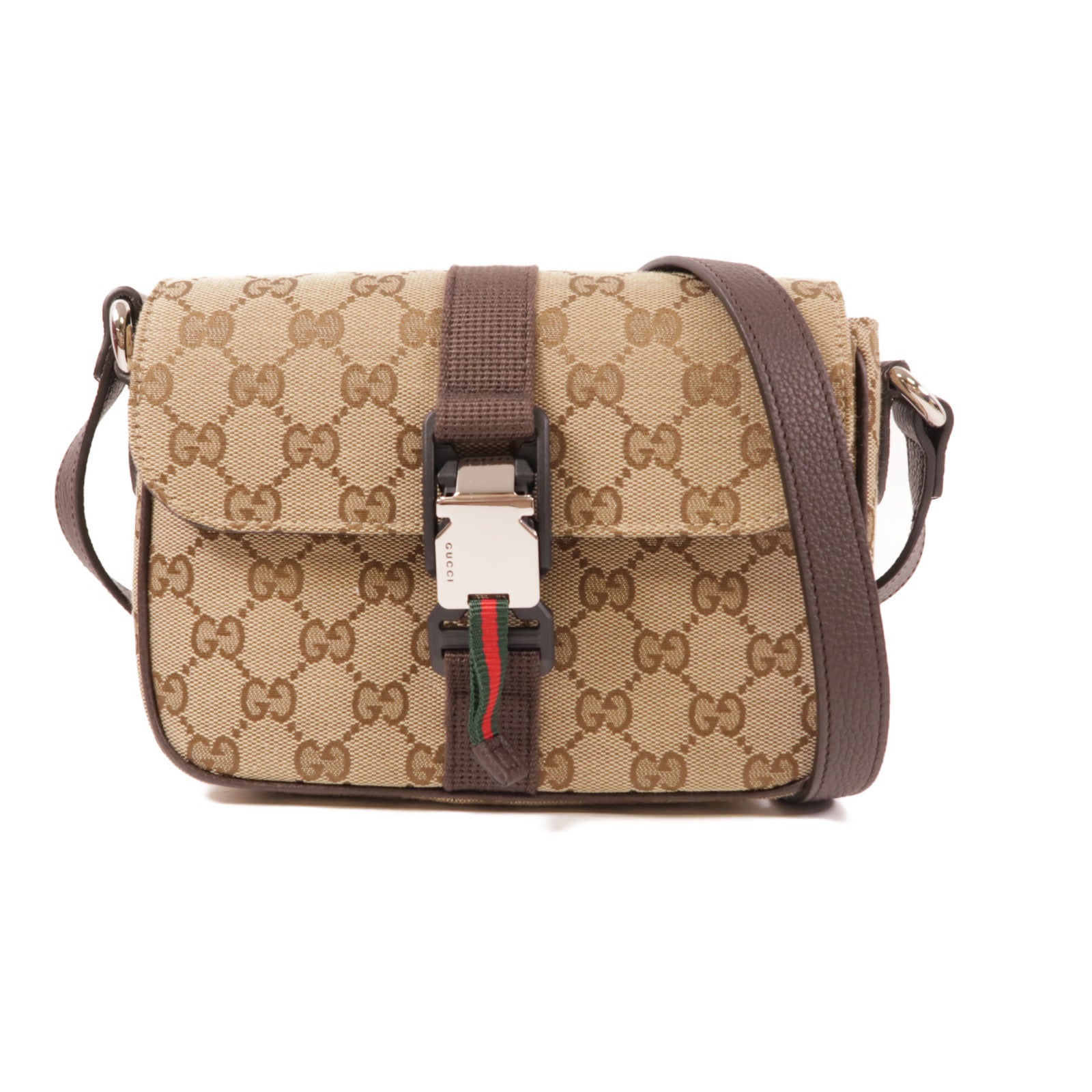 GUCCI 【激減優惠】帆布Mini GG Crossbody Bag銀扣肩背袋