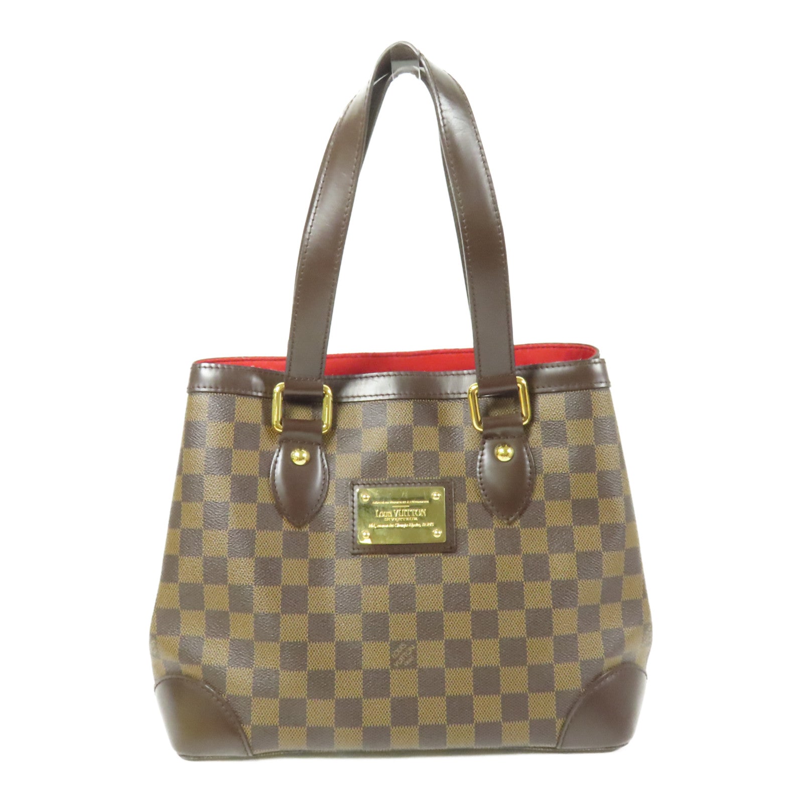 LOUIS VUITTON Damier Hampstead PM金扣手挽袋