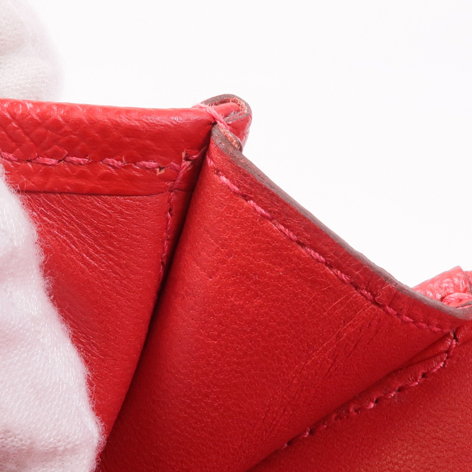 HERMES Epsom皮革Jige Elan手拿包Rouge Casaque