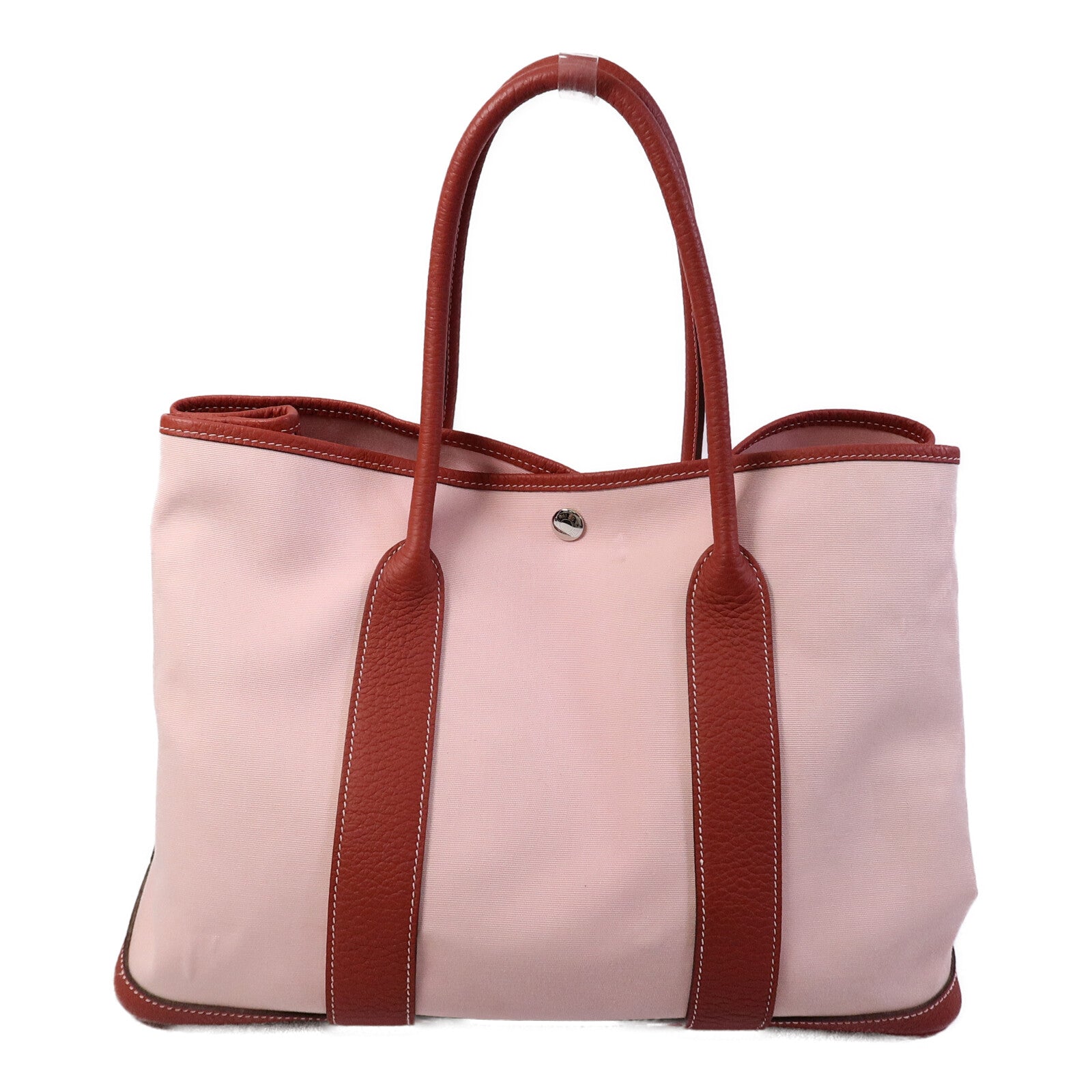 HERMES Canvas Garden Party PM手挽袋Rose Sakura/Rouge Du
