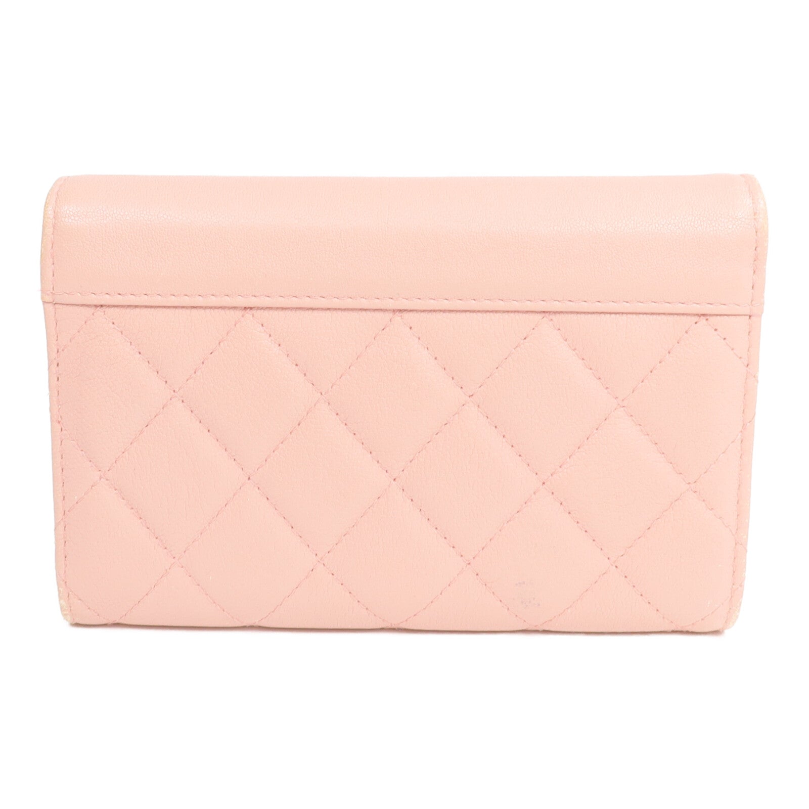 CHANEL 牛皮皮革Wallet銀扣錢包