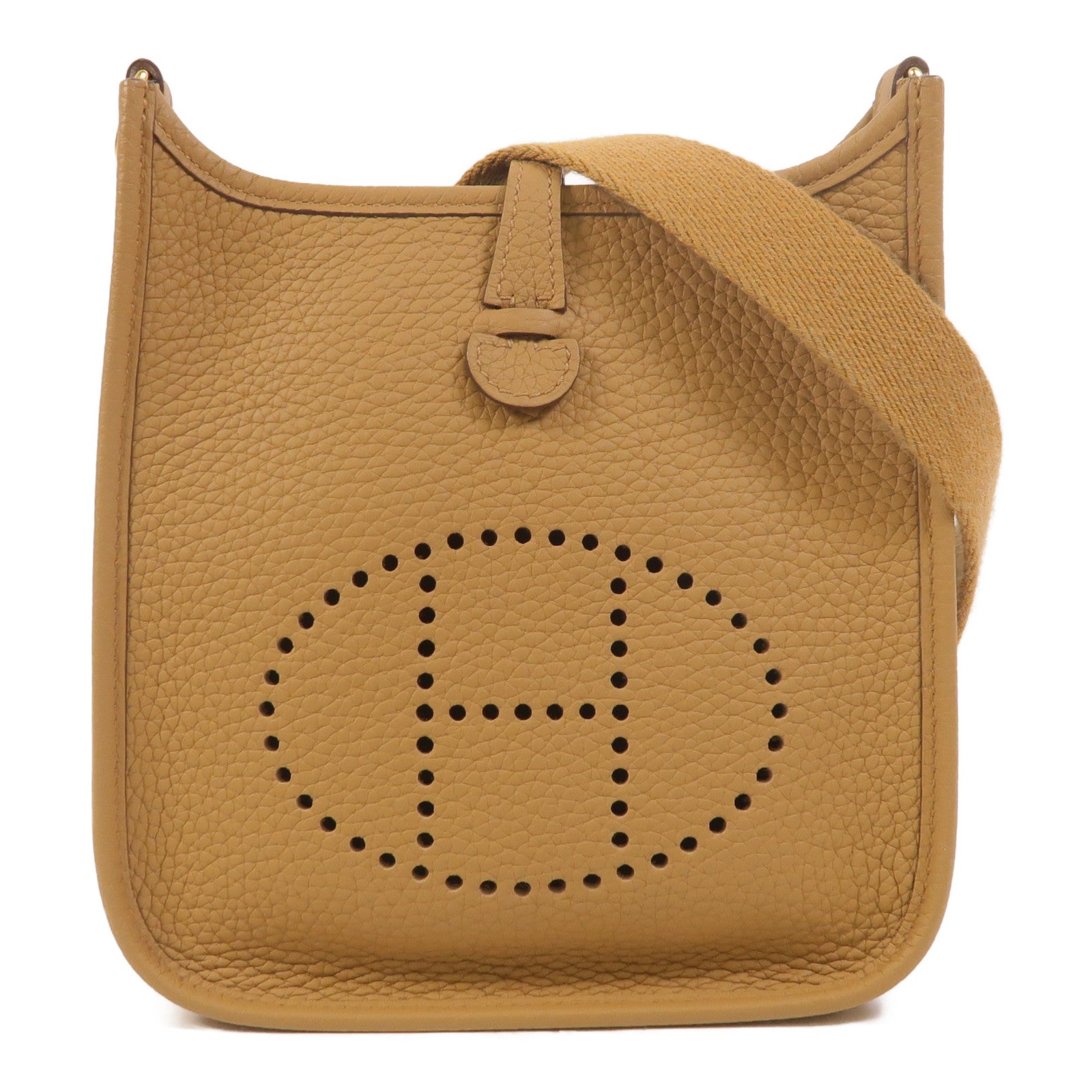 HERMES Clemence皮革Evelyne TPM肩背袋Biscuit