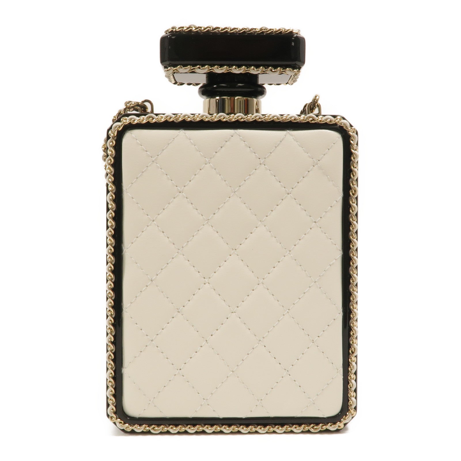 CHANEL 羊皮皮革PVC Chain Shoulder鏈帶肩背袋