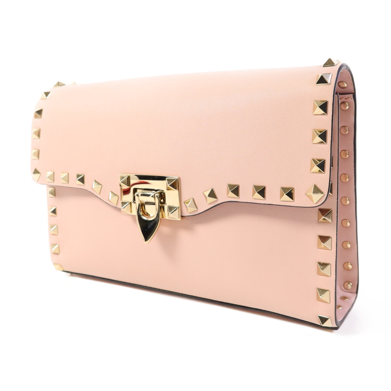 Valentino 牛皮皮革Garavani Rockstud Flap金扣肩背袋