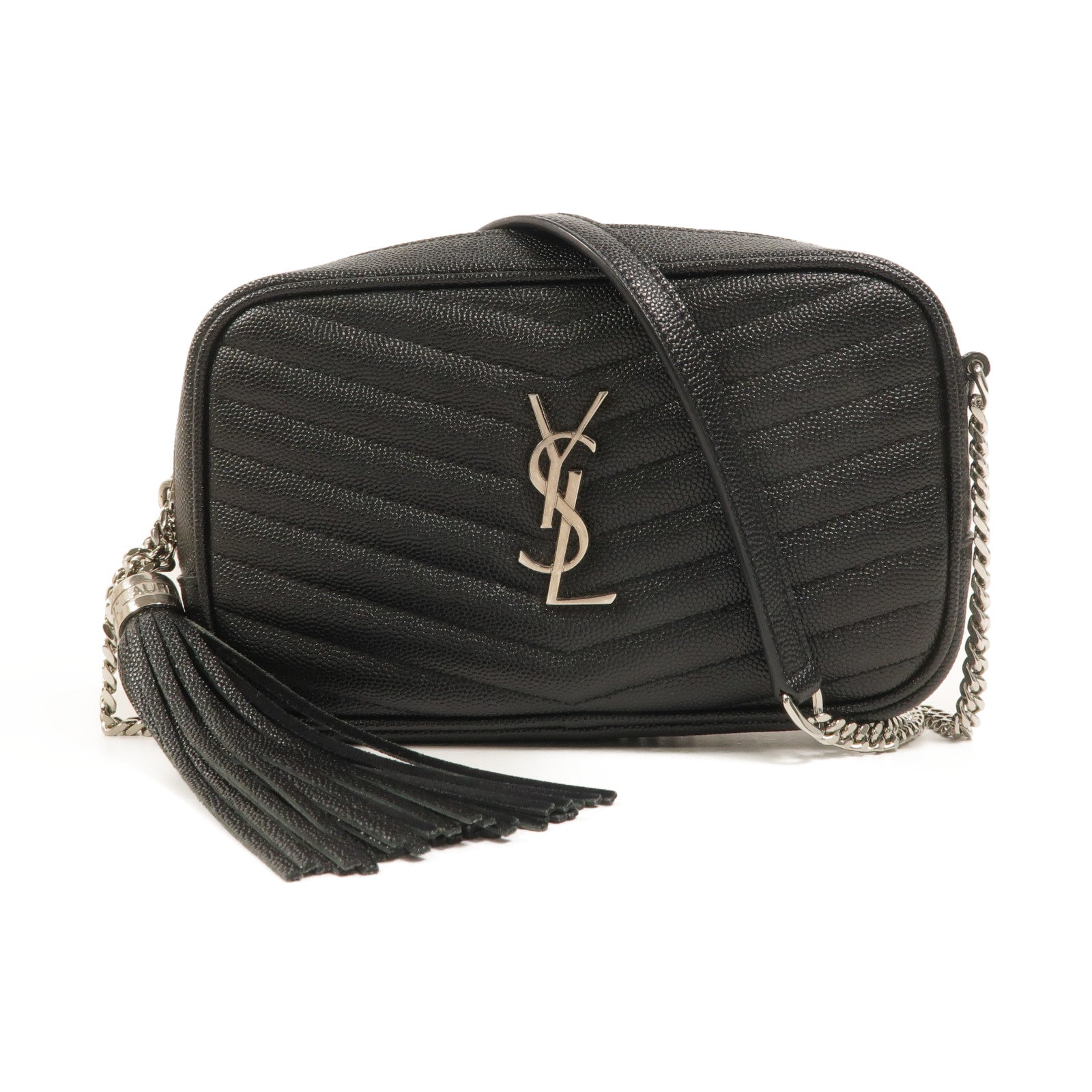 SAINT LAURENT 牛皮皮革Lou Mini鏈帶肩背袋