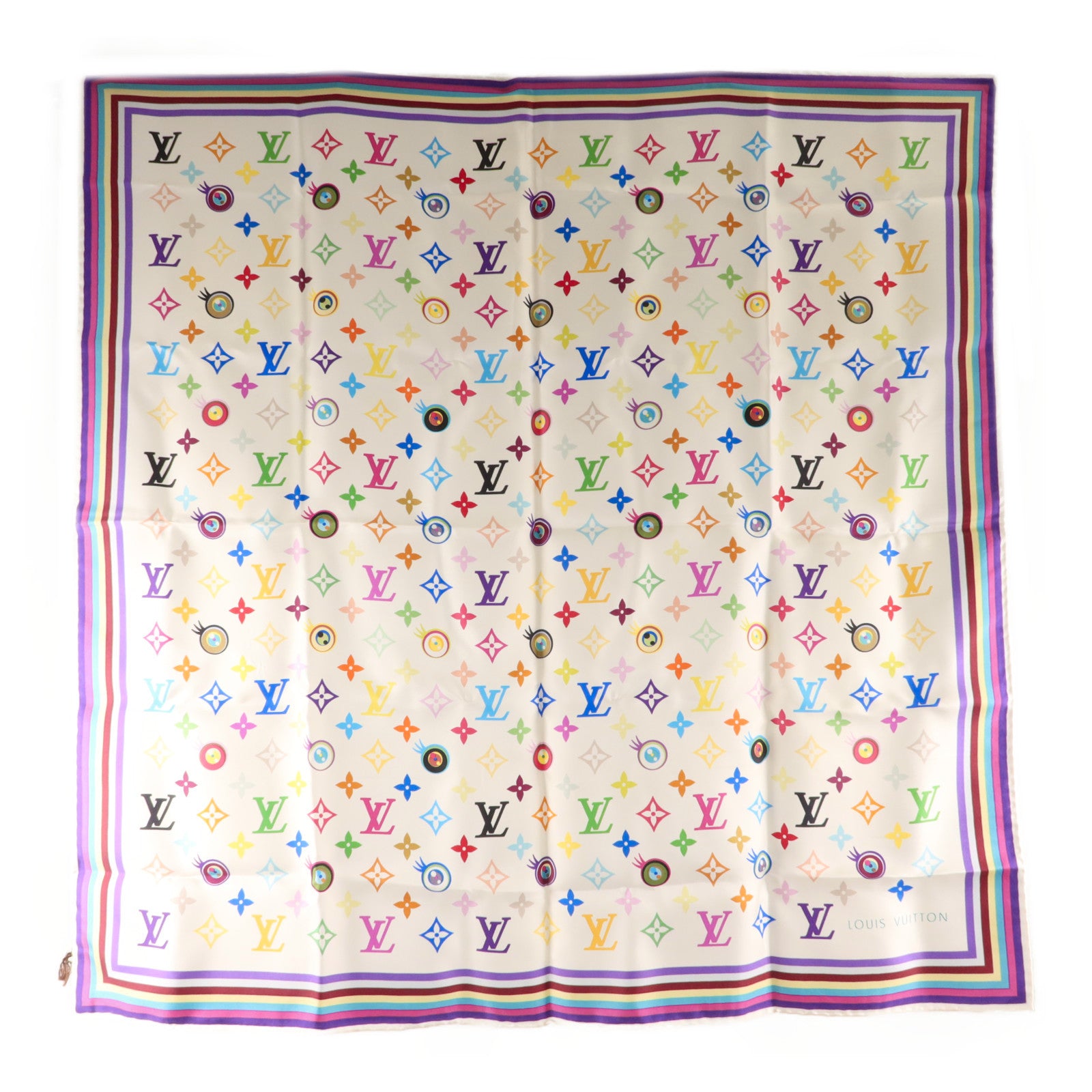 LOUIS VUITTON 絲質Eye Love Monogram Silk Scarf 67 x 67cm絲巾