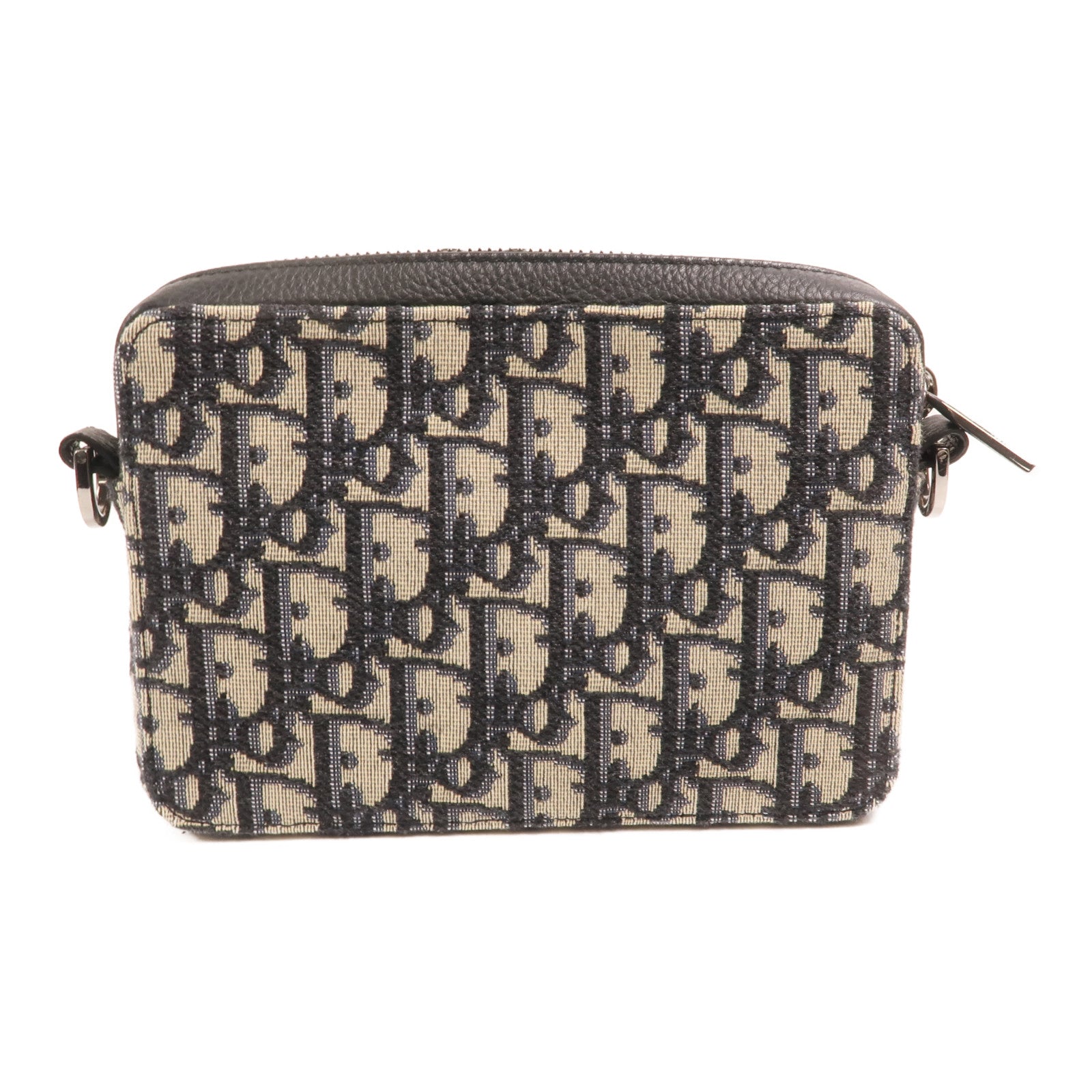 Dior 帆布Oblique Zipped Pouch With Strap銀扣肩背袋