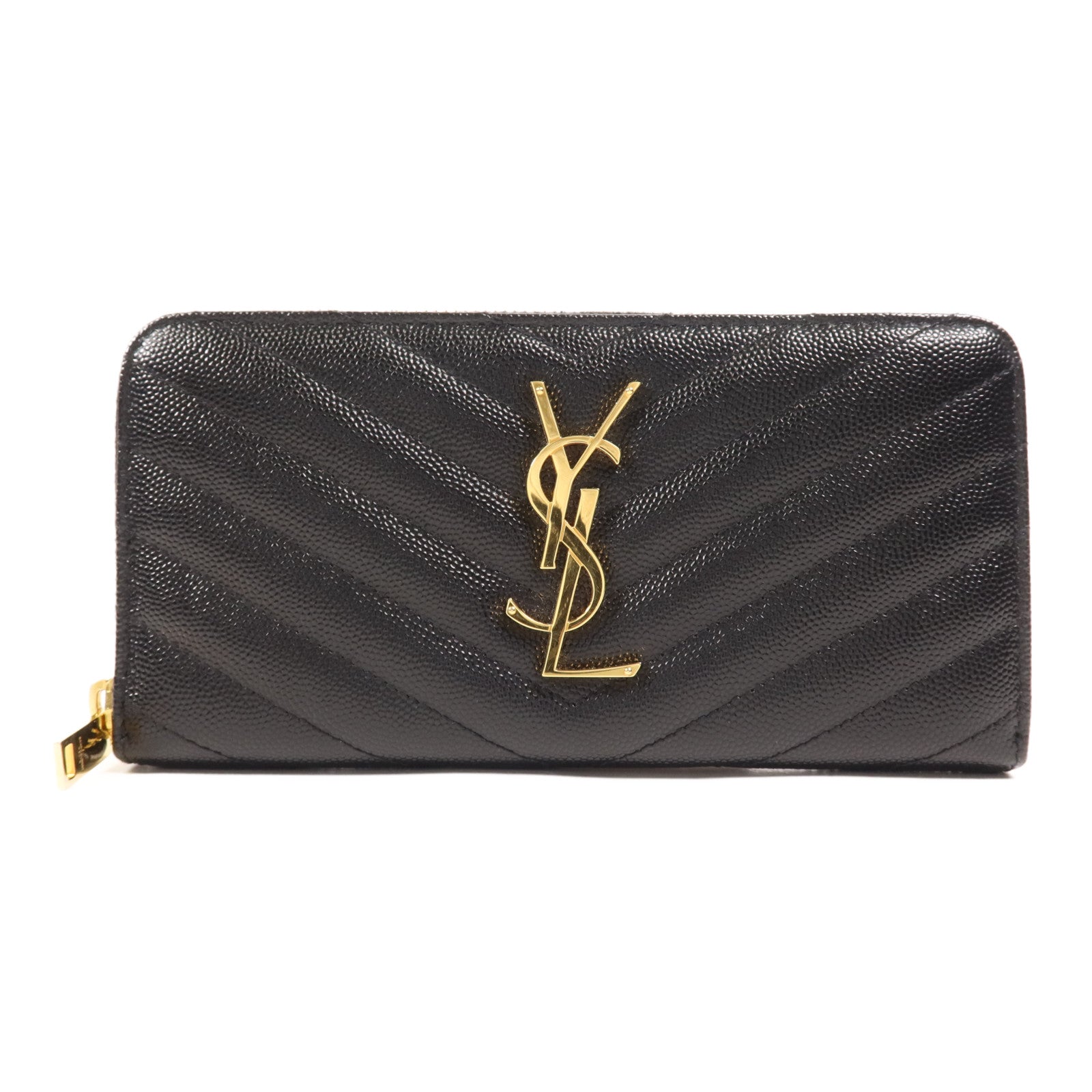 SAINT LAURENT 牛皮皮革Long Wallet金扣長錢包