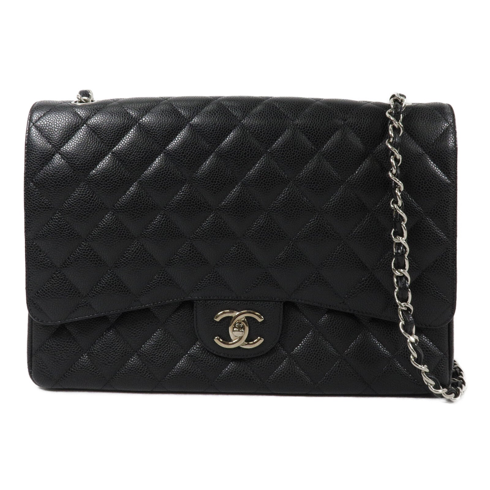 CHANEL 牛皮皮革Maxi Classic鏈帶肩背袋