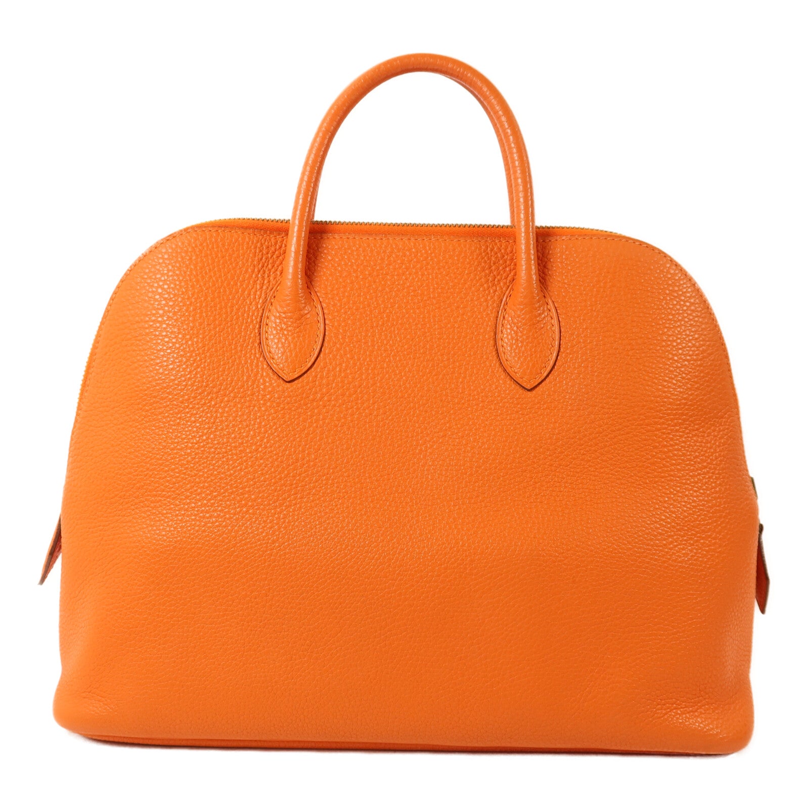 HERMES 【激減優惠】Clemence皮革Bolide 1923金扣手挽袋Orange