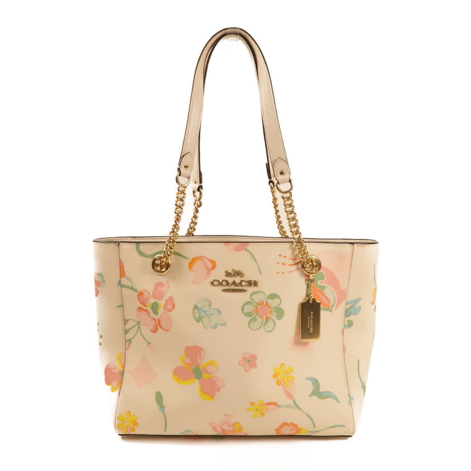 COACH 塗層帆布Cammie Chain Tote金扣肩背袋