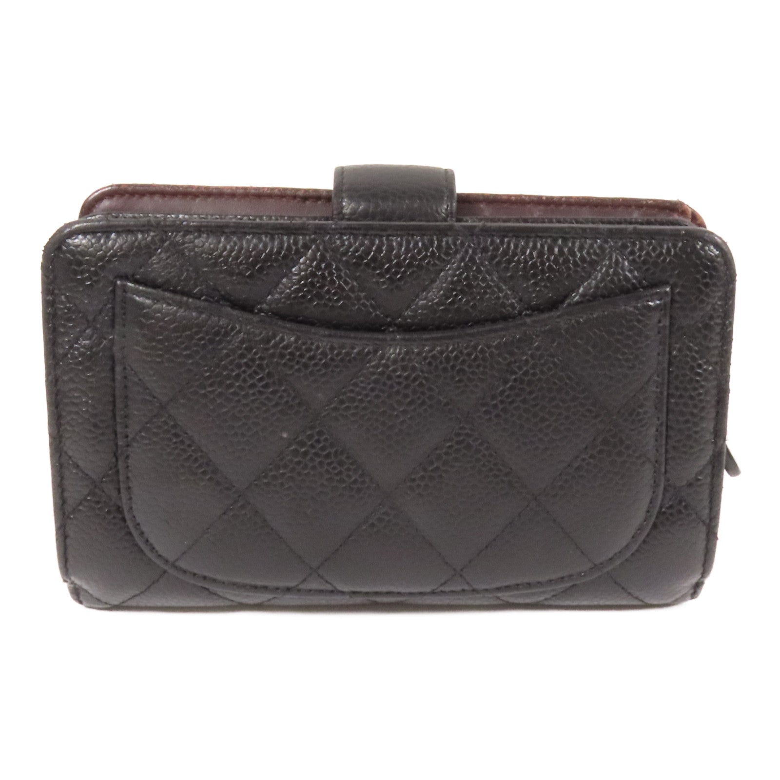 CHANEL 牛皮皮革Fold Wallet金扣錢包