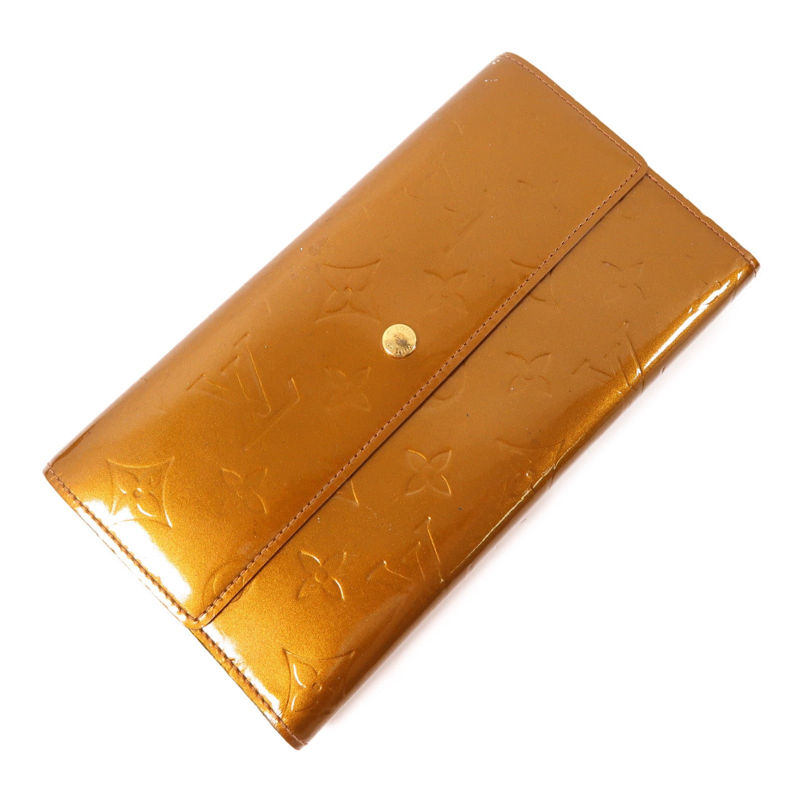 LOUIS VUITTON 【激減優惠】Vernis Long Wallet金扣長錢包啡色