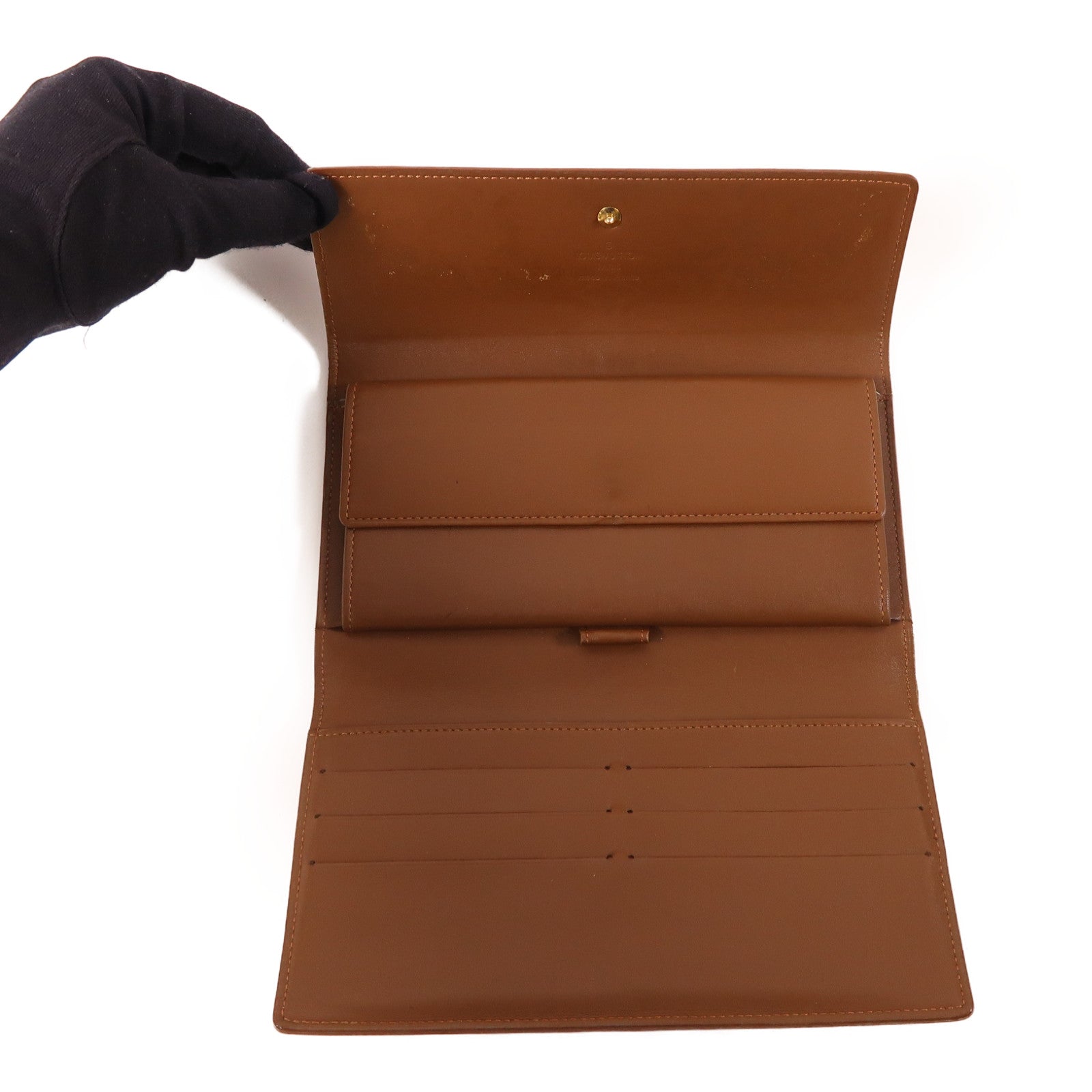 LOUIS VUITTON 【激減優惠】Vernis Long Wallet金扣長錢包啡色