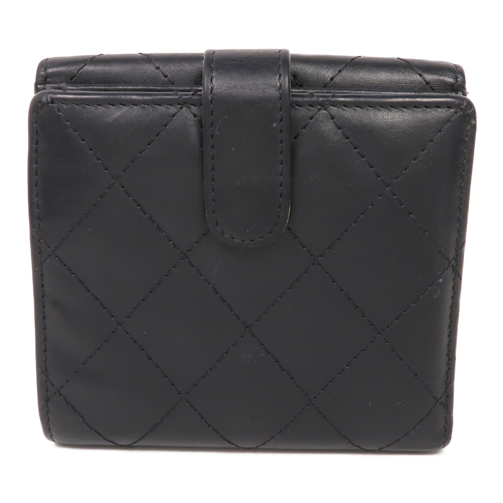 CHANEL 牛皮皮革Cambon Wallet銀扣錢包