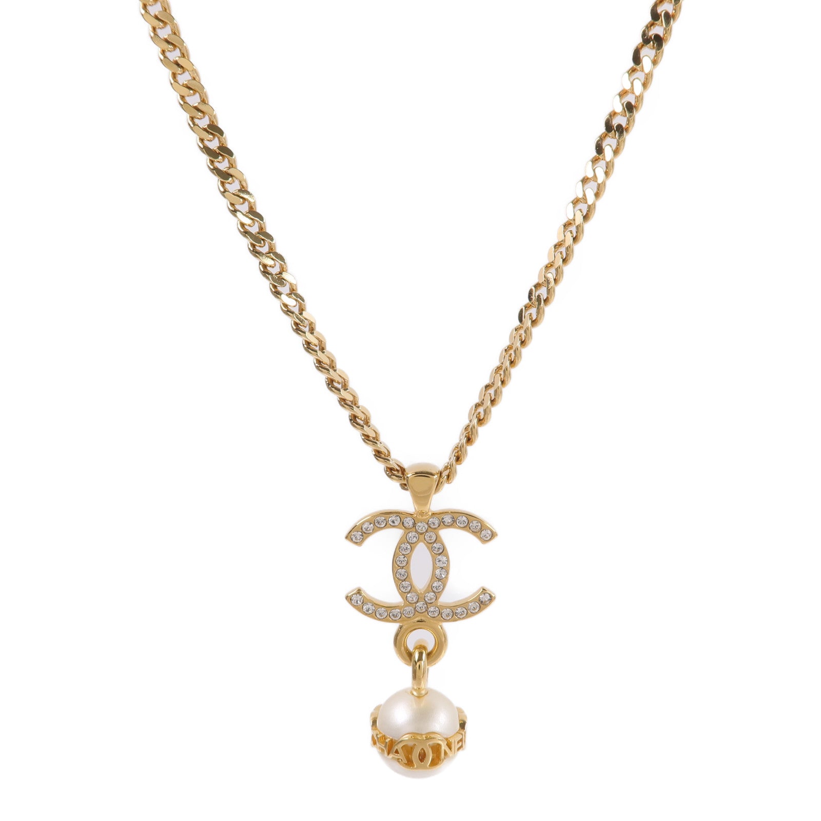 CHANEL 金屬Coco Mark Costume Pearl Necklace項鍊