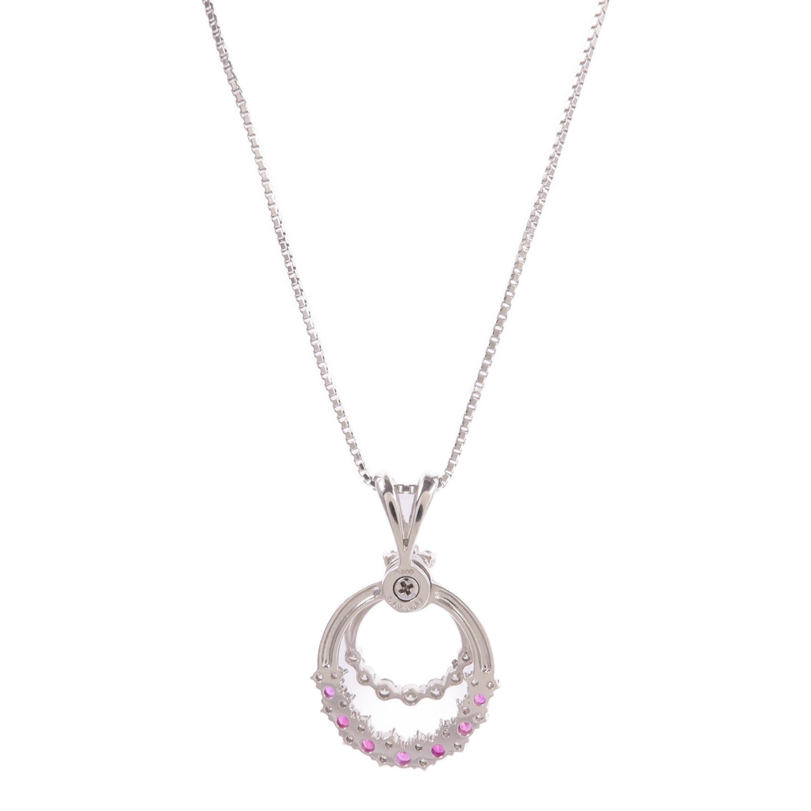 JEWELRY PT900/PT850鉑金Ruby Diamond Necklace紅寶石/鑽石項鍊