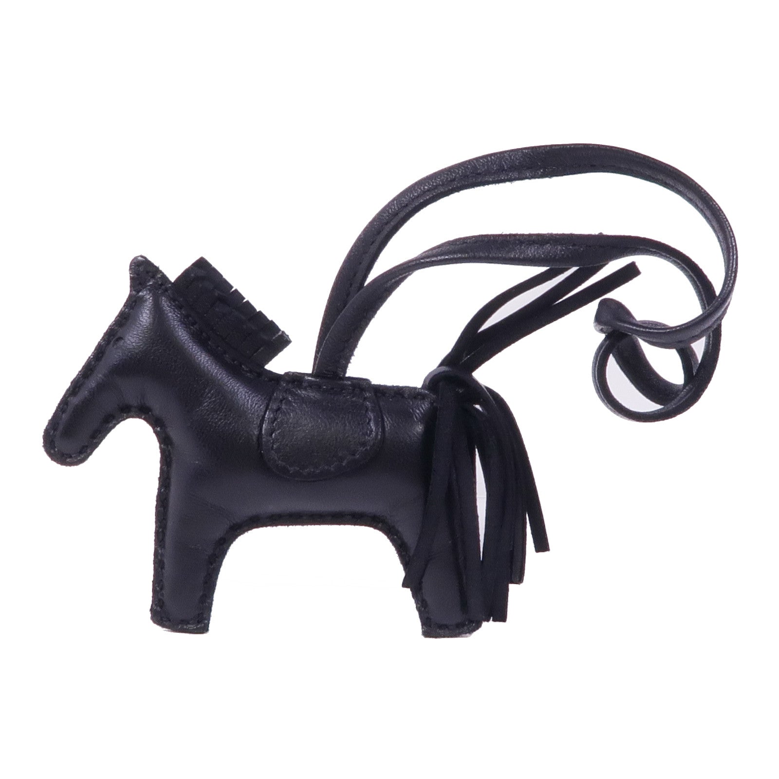 HERMES Milo皮革Rodeo PM掛飾Noir