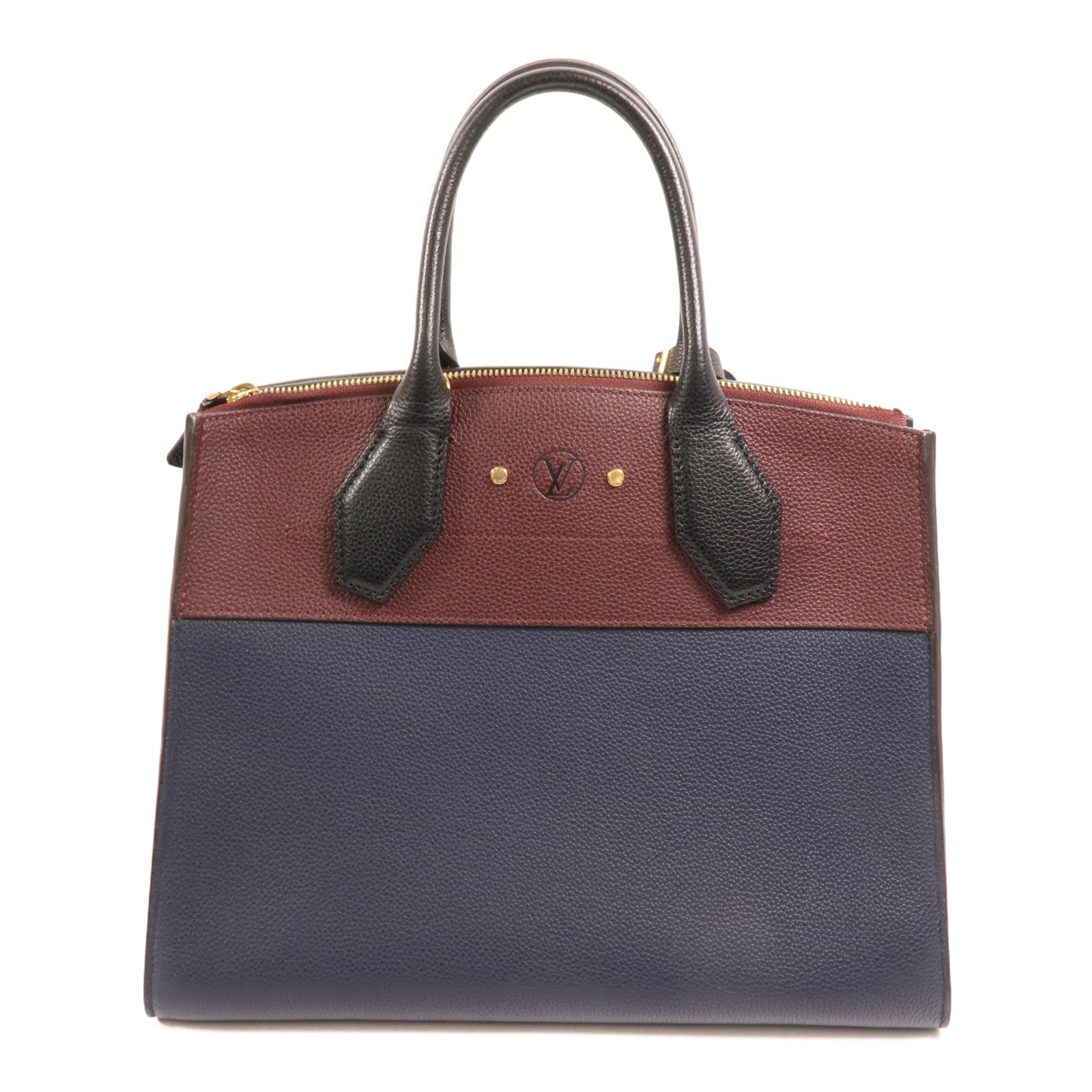 LOUIS VUITTON 牛皮皮革City Steamer MM金扣手挽肩背兩用袋