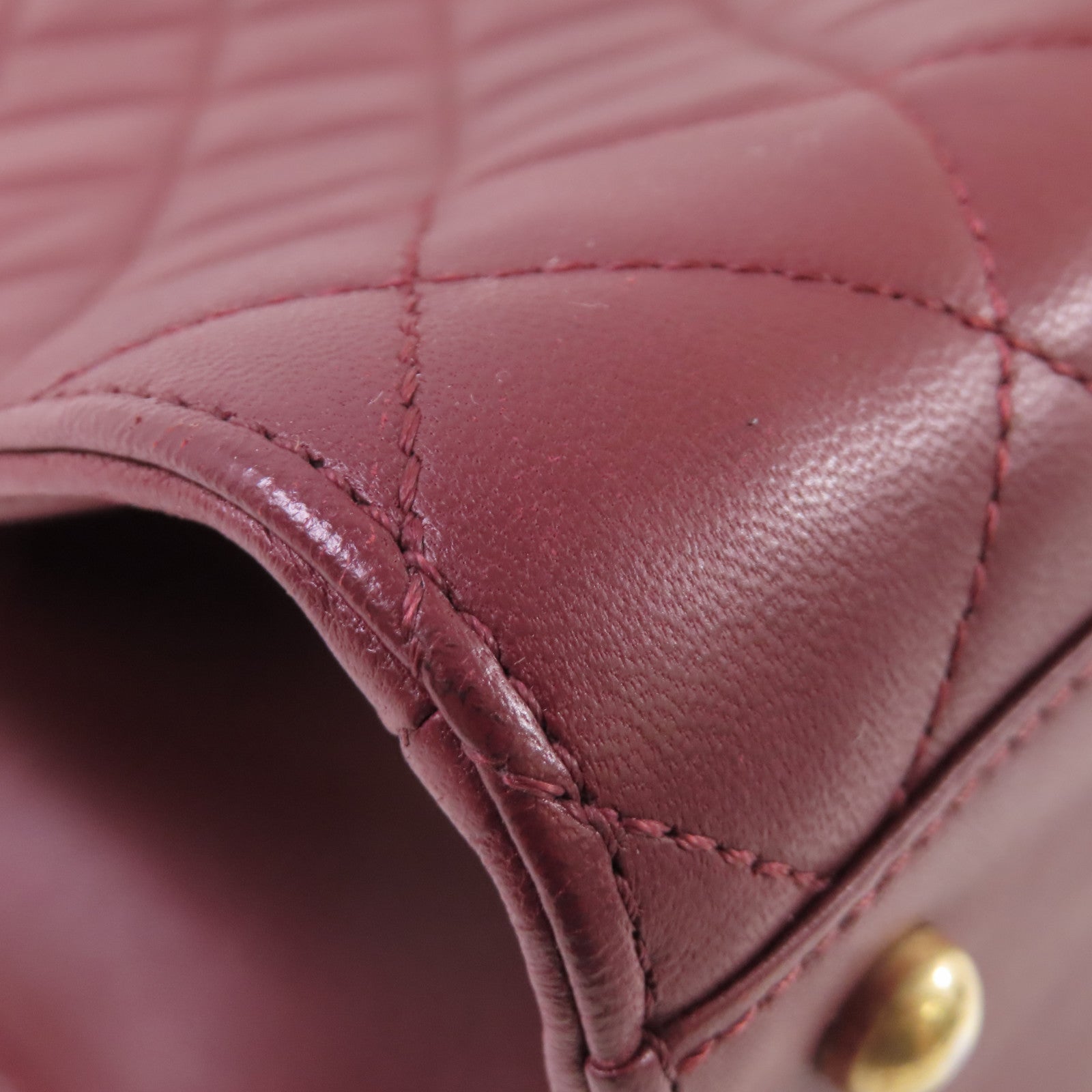 CHANEL 【激減優惠】菱格牛皮皮革Chain Shoulder Bag金扣鏈帶肩背袋酒紅色