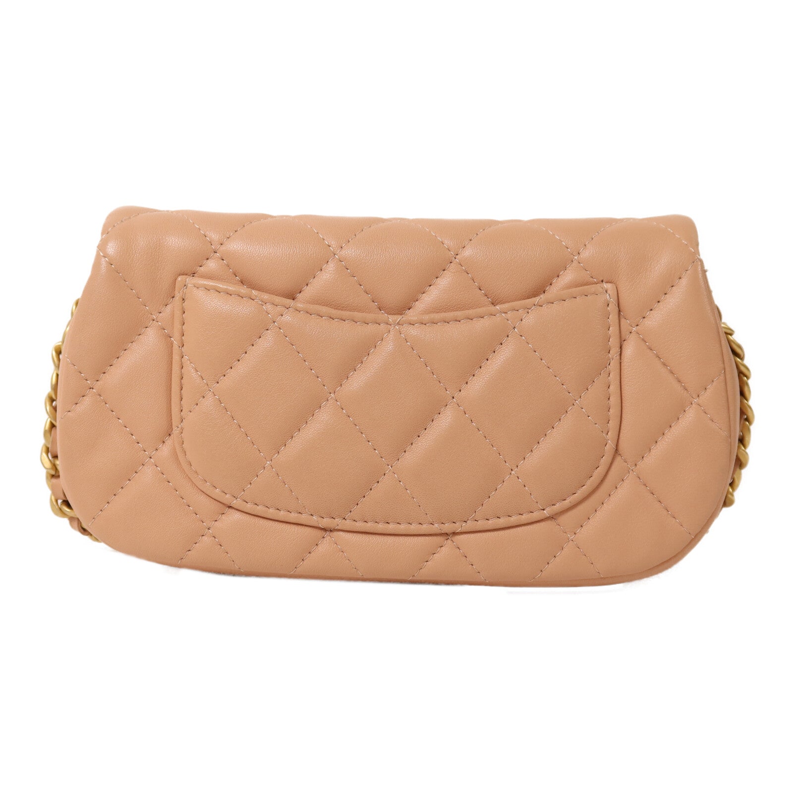 CHANEL 牛皮皮革Chain Shoulder金扣鏈帶肩背袋