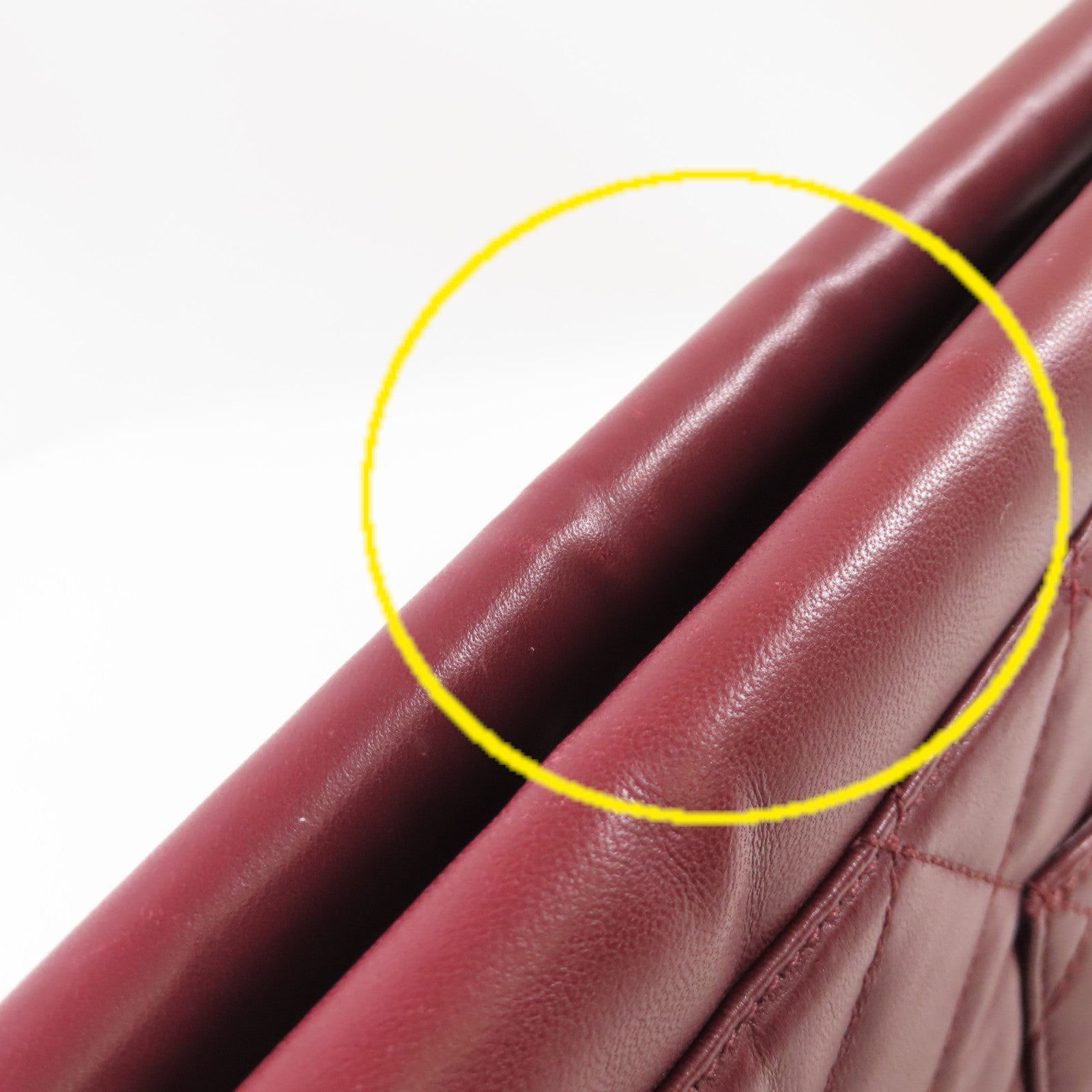 CHANEL 【激減優惠】菱格牛皮皮革Chain Shoulder Bag金扣鏈帶肩背袋酒紅色