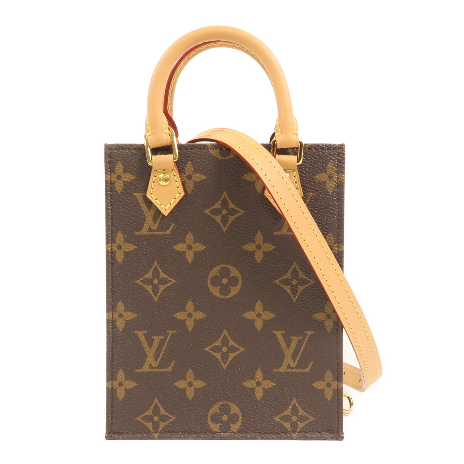 LOUIS VUITTON Monogram Petit Sac Plat手挽肩背兩用袋