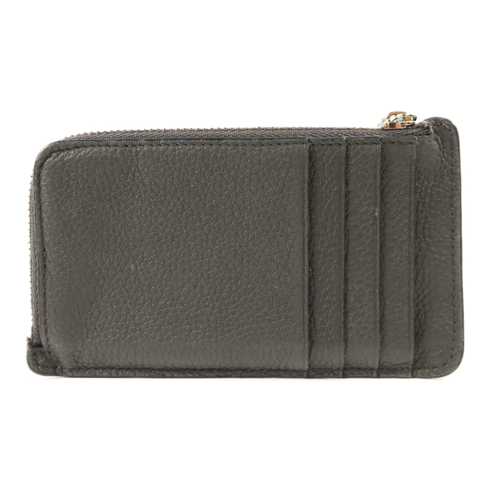 LOEWE 牛皮皮革Card Case銀扣卡片套