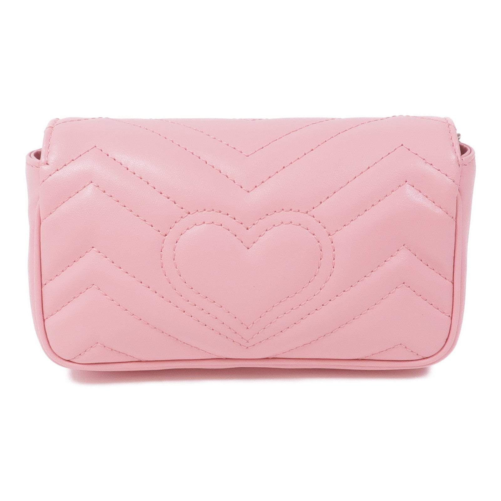 GUCCI 牛皮皮革Marmont Mini銀扣鏈帶肩背袋