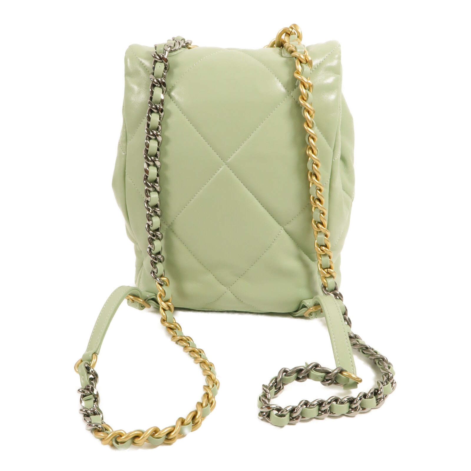 CHANEL 羊皮皮革C19 Backpack鏈帶背包