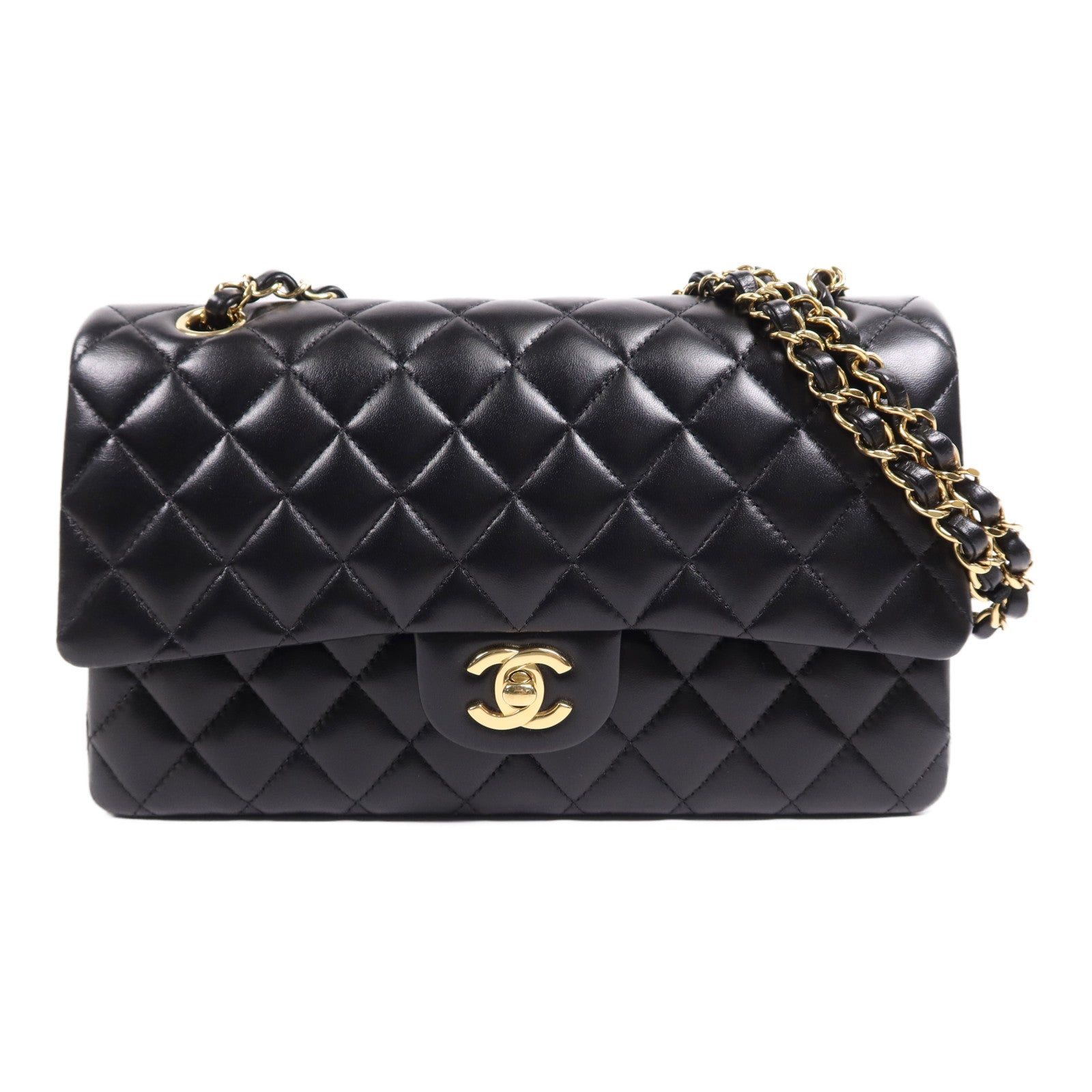 CHANEL 羊皮皮革Classic 25金扣鏈帶肩背袋