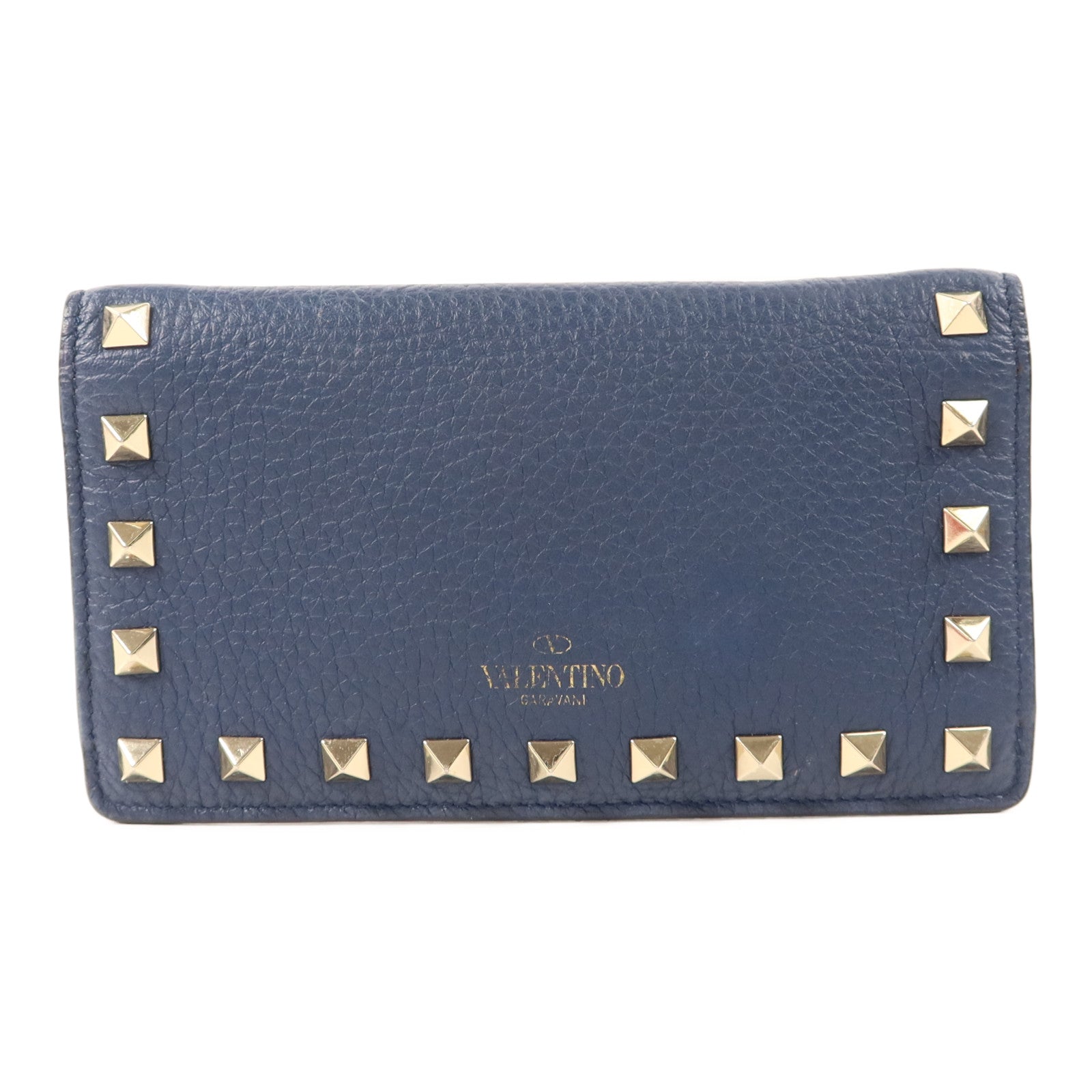 Valentino 【激減優惠】牛皮皮革Rockstud Wallet銀扣長錢包