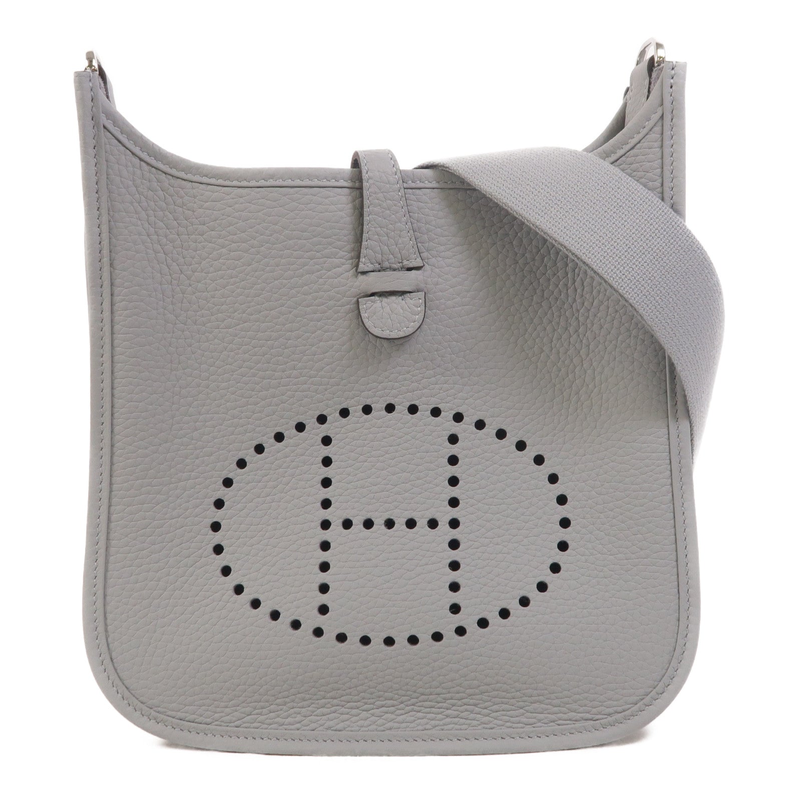 HERMES Clemence皮革Evelyne 23肩背袋Gris Pantin