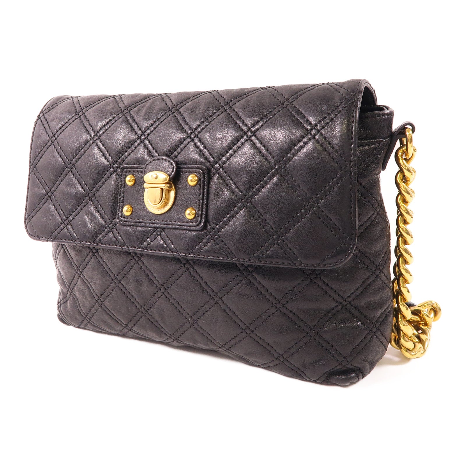 MARC JACOBS 【激減優惠】牛皮皮革Chain Shoulder金扣鏈帶肩背袋