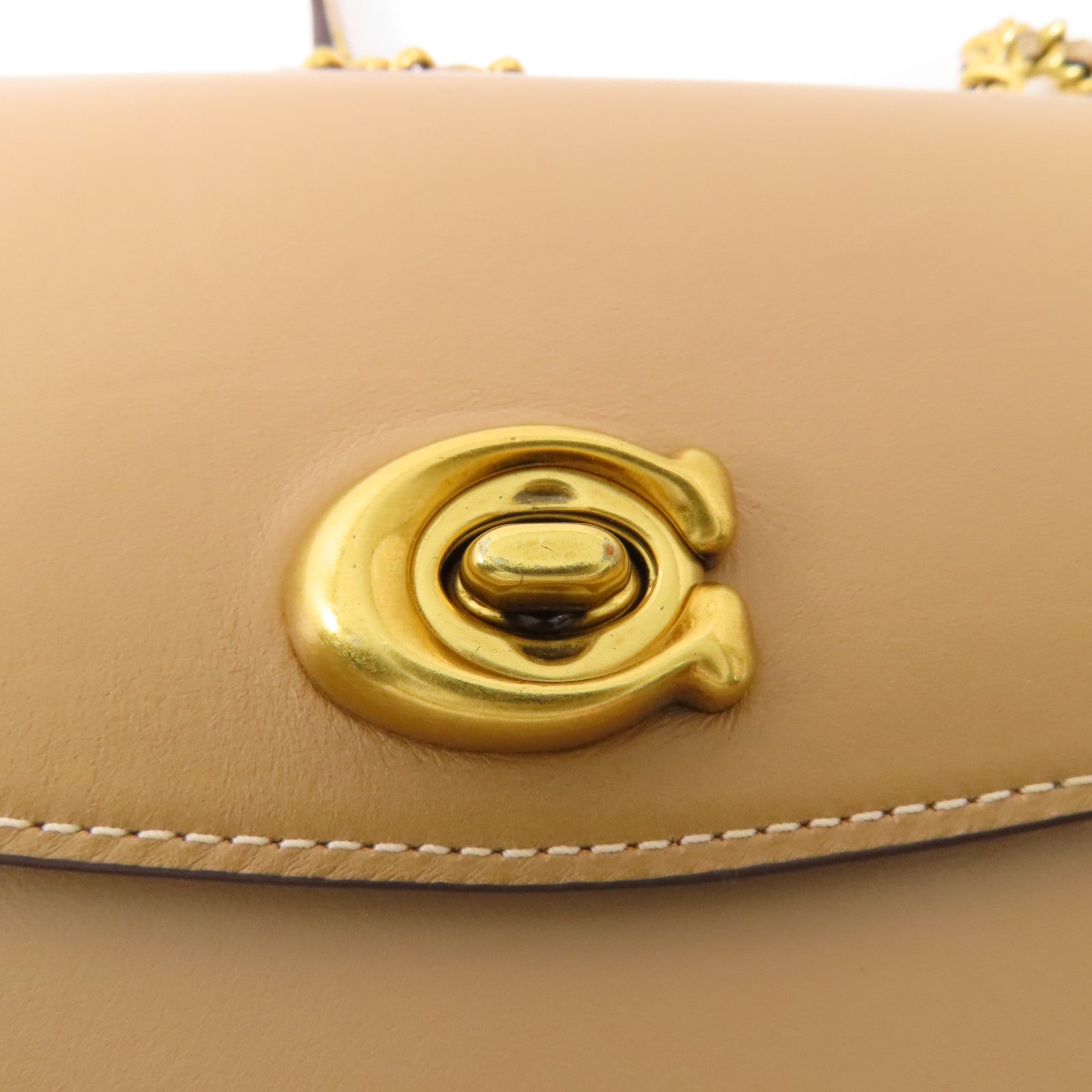 COACH 牛皮皮革Backpack金扣鏈帶背包