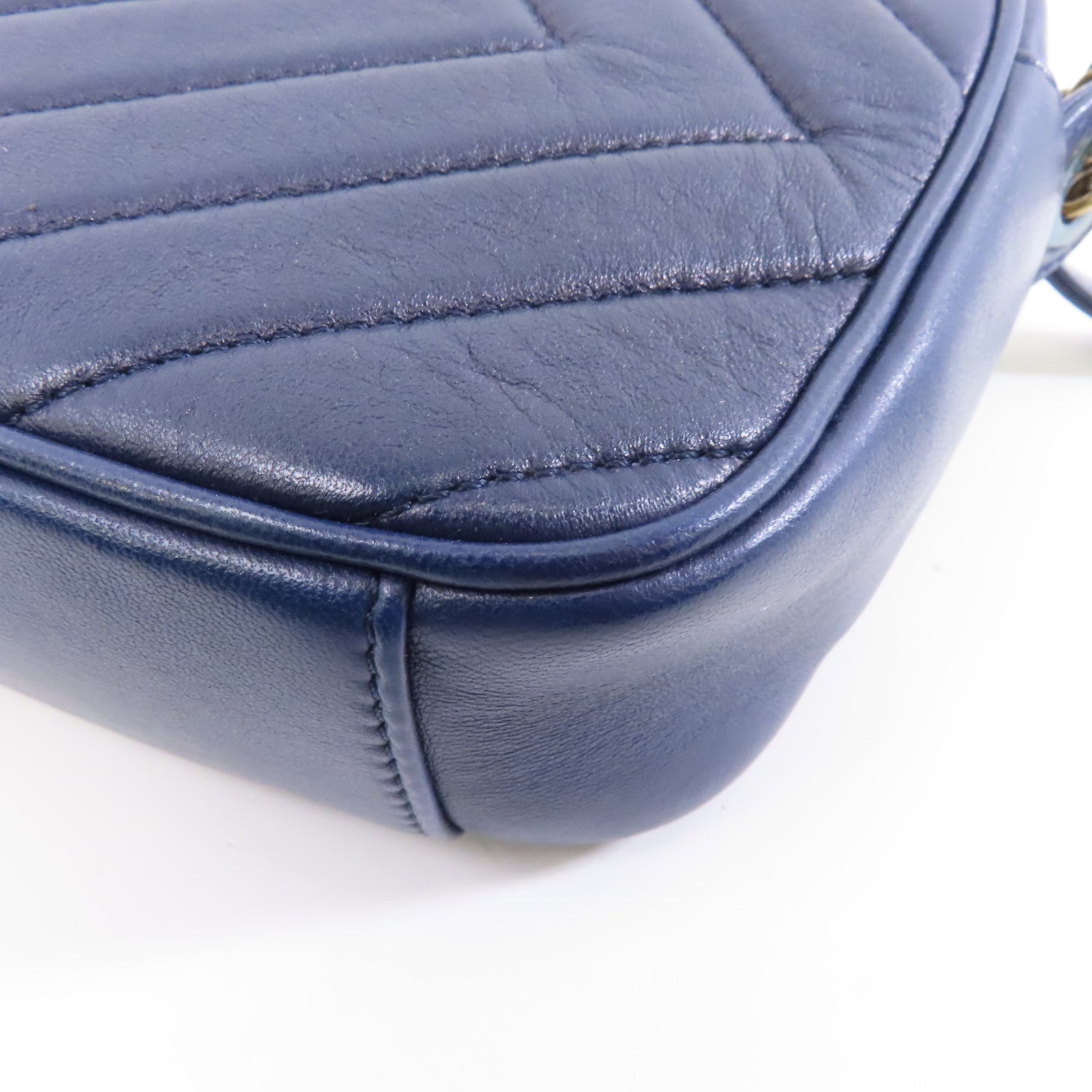 CHANEL 【激減優惠】斜紋牛皮皮革Chain Shoulder Bag金扣鏈帶肩背袋藍色