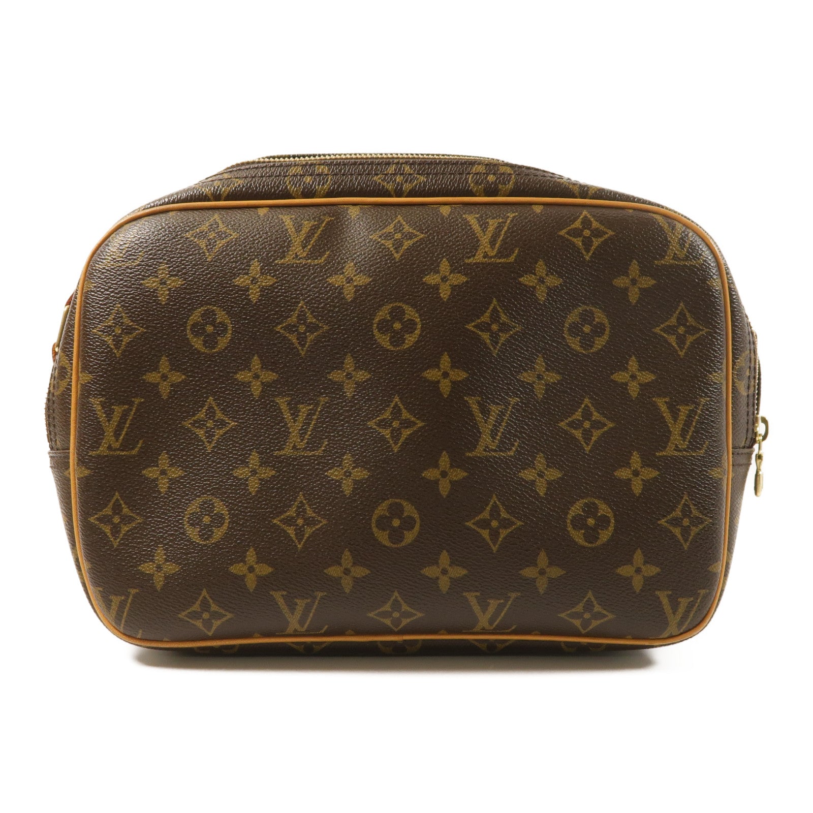 LOUIS VUITTON Monogram Reporter PM金扣肩背袋棕色