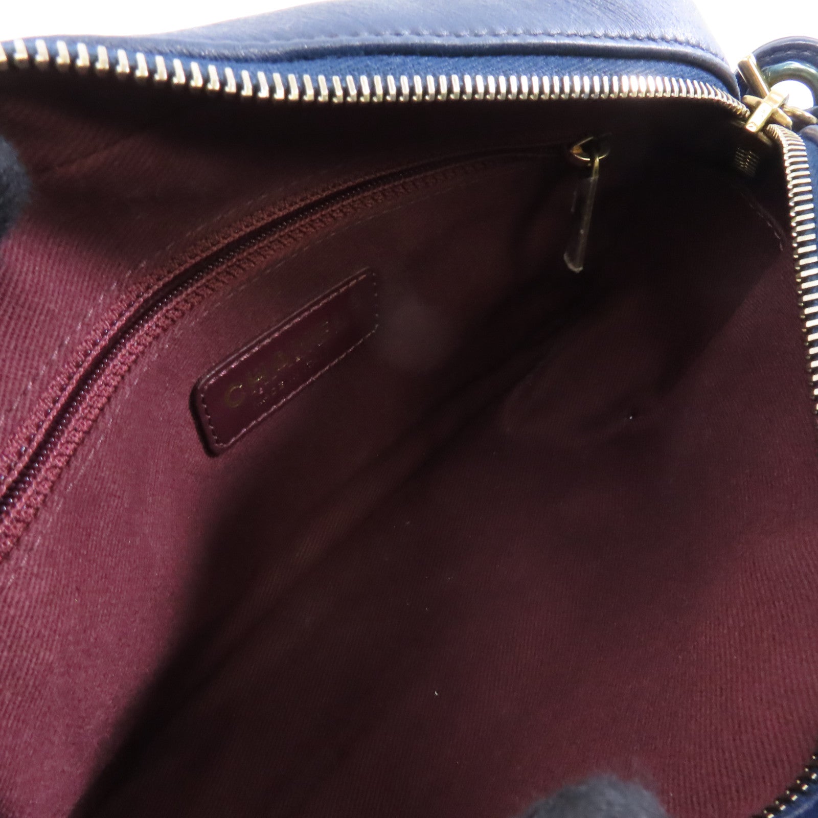 CHANEL 【激減優惠】斜紋牛皮皮革Chain Shoulder Bag金扣鏈帶肩背袋藍色