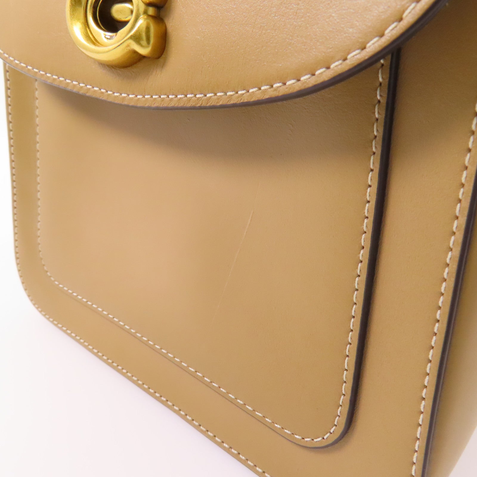 COACH 牛皮皮革Backpack金扣鏈帶背包