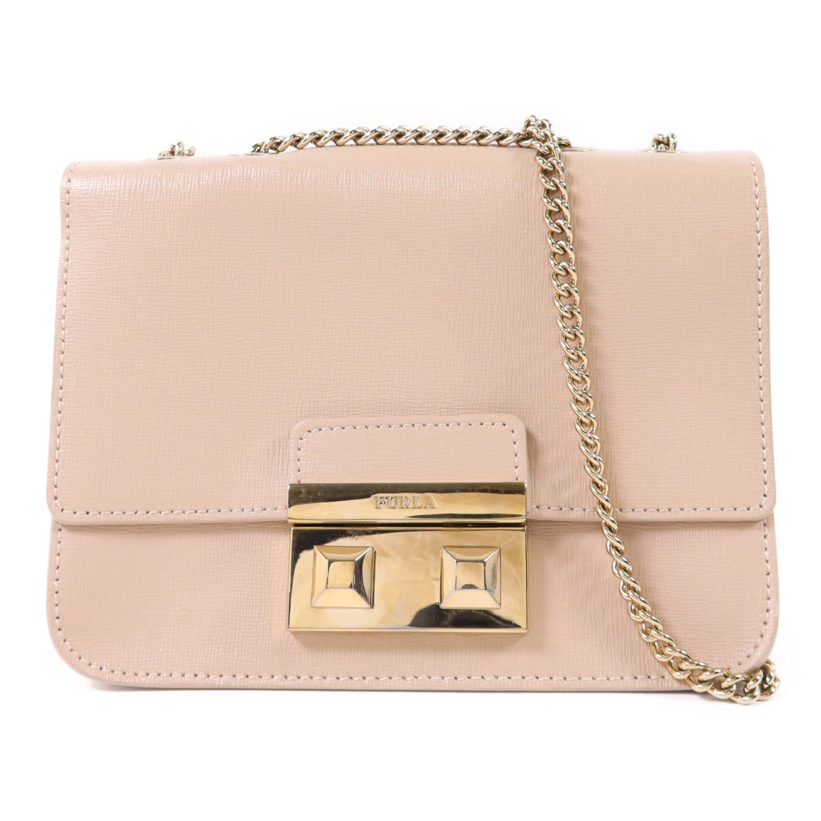 Furla 【激減優惠】皮革Chain Shoulder Bag金扣鏈帶肩背袋