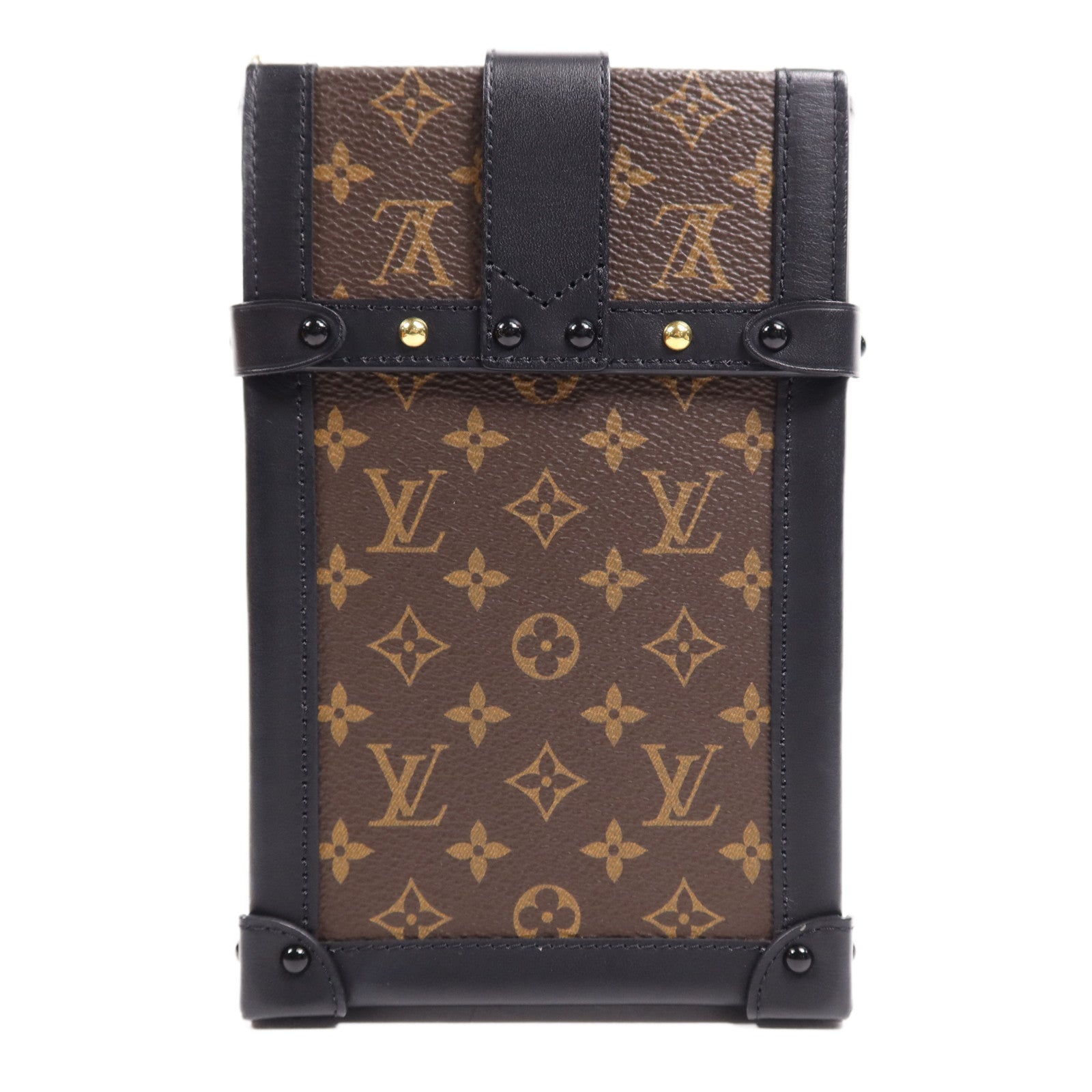 LOUIS VUITTON Monogram Pochette Trunk Vertical金扣鏈帶肩背袋