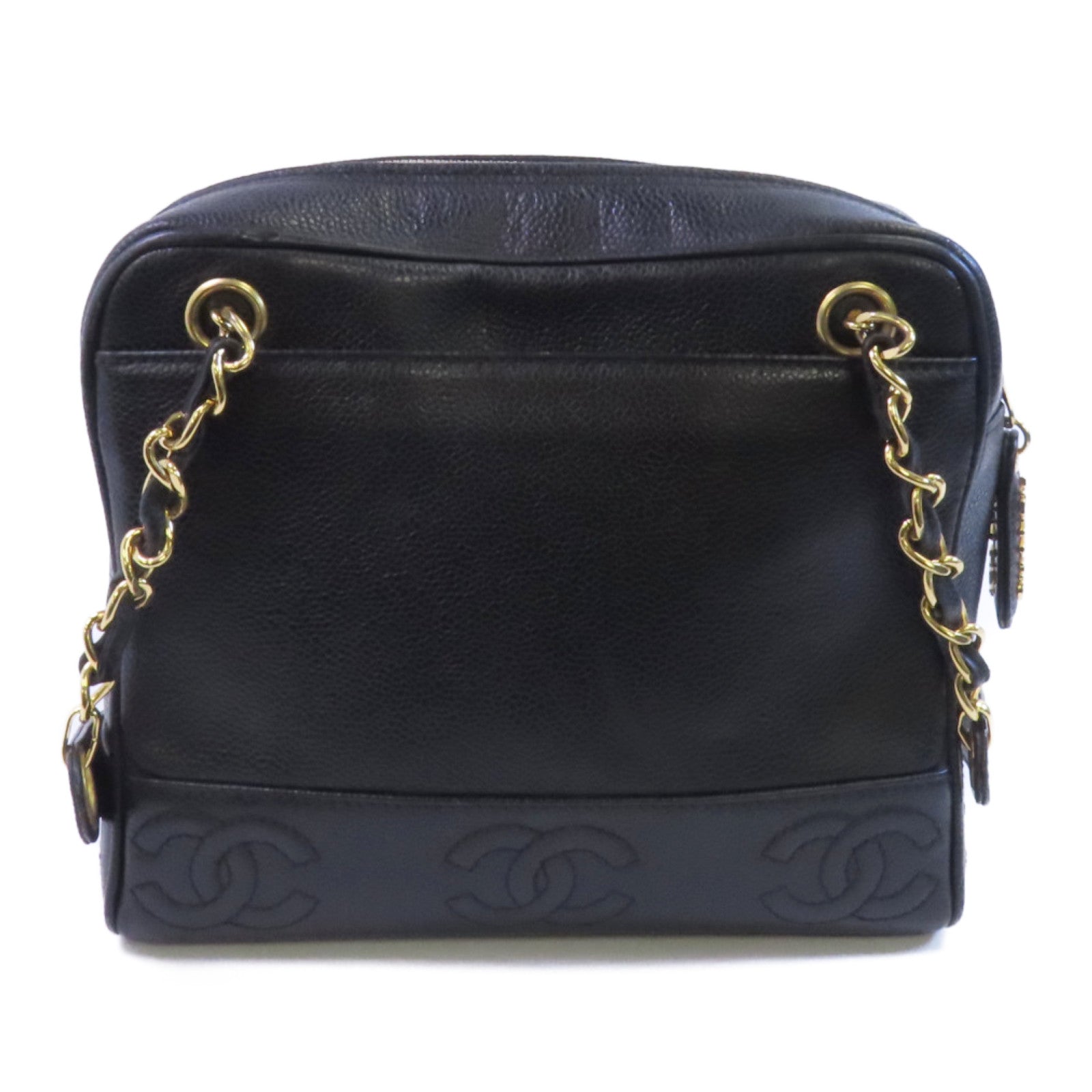 CHANEL 牛皮皮革Vintage Bag金扣鏈帶肩背袋