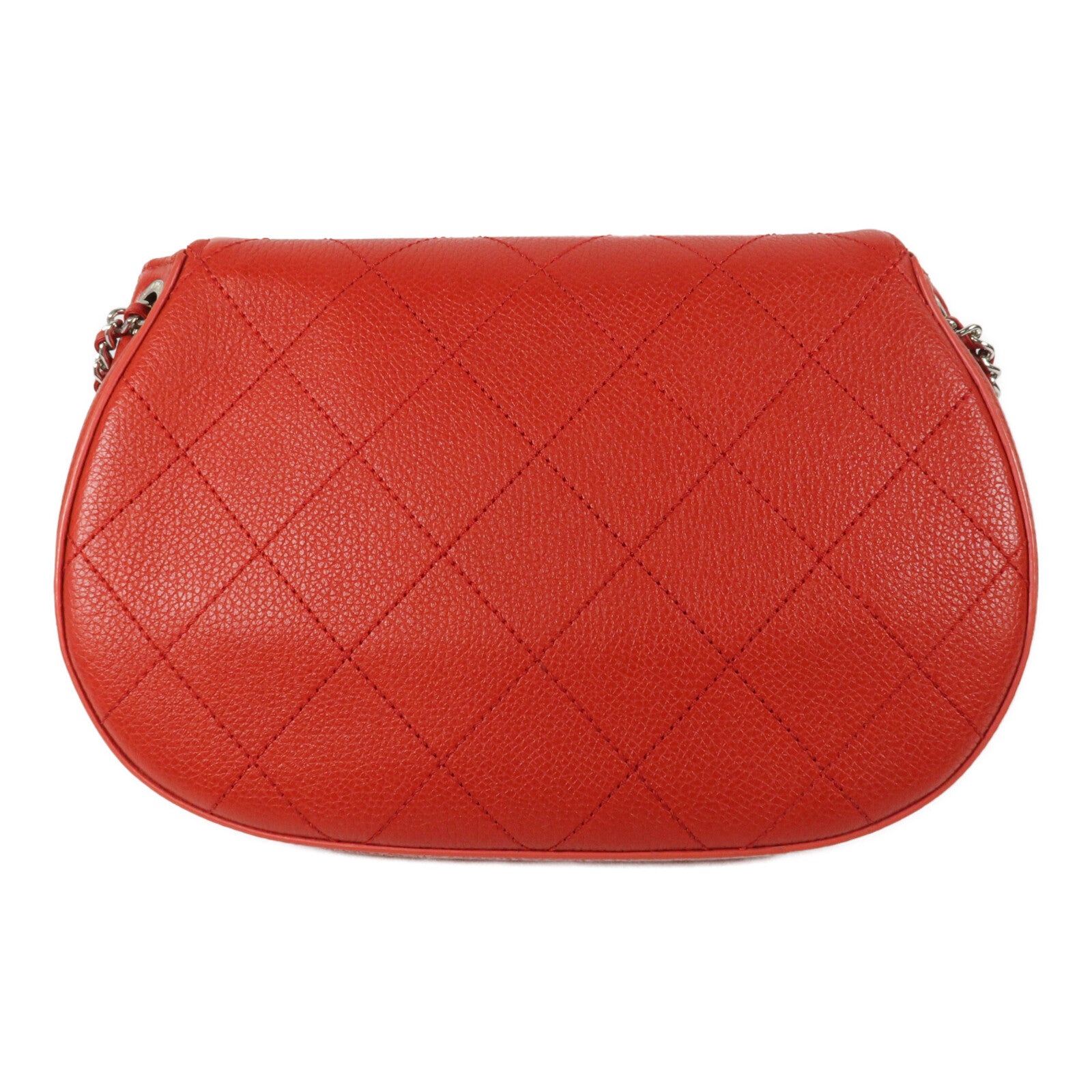 CHANEL 牛皮皮革Accordion Saddle Messenger鏈帶肩背袋