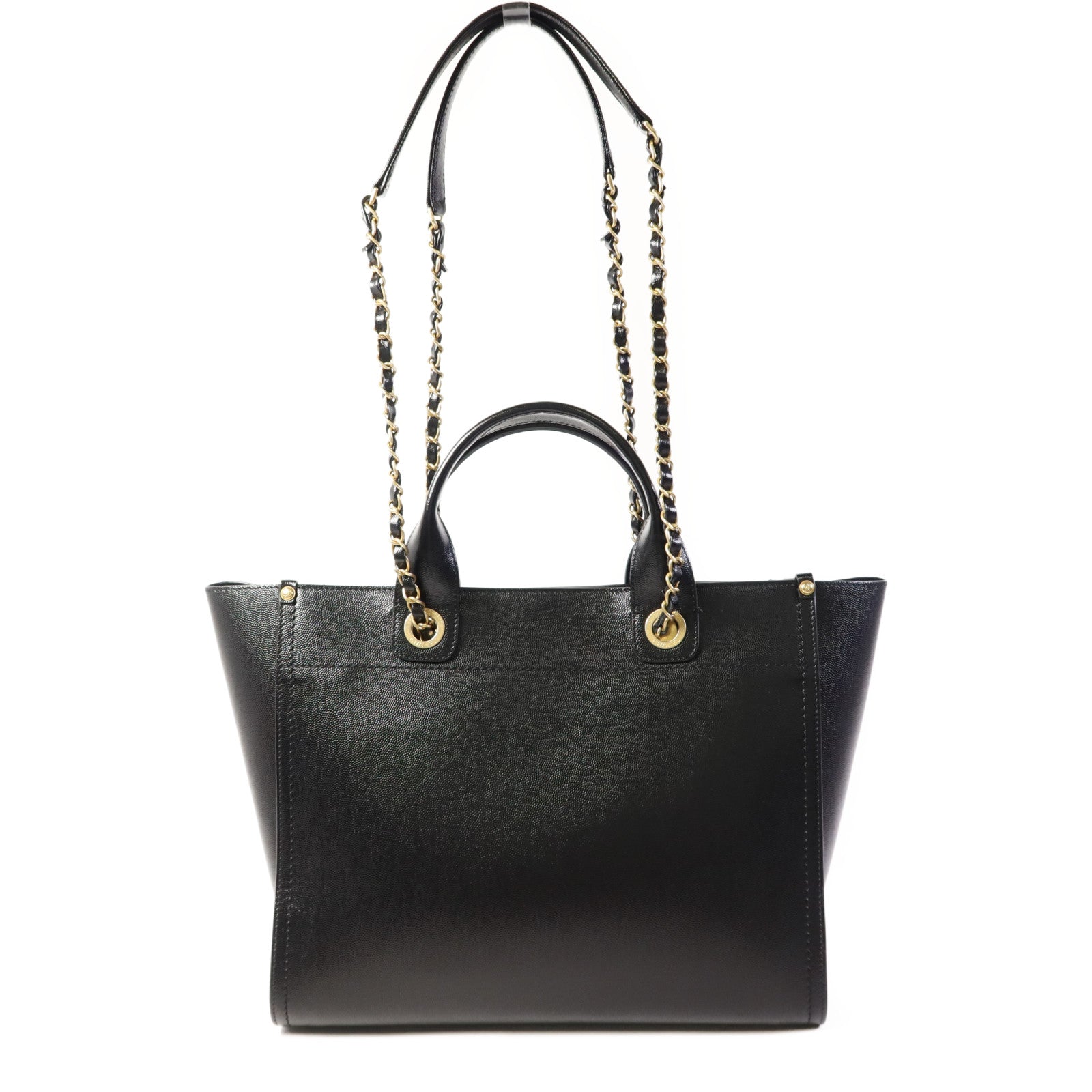 CHANEL 牛皮皮革Deauville金扣手挽肩背兩用袋