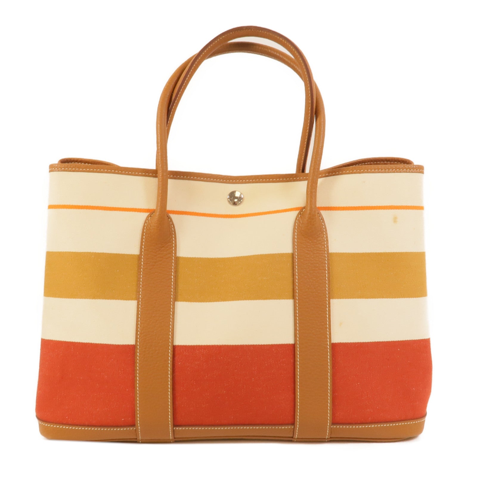 HERMES 帆布Garden Party PM手挽袋Multicolor