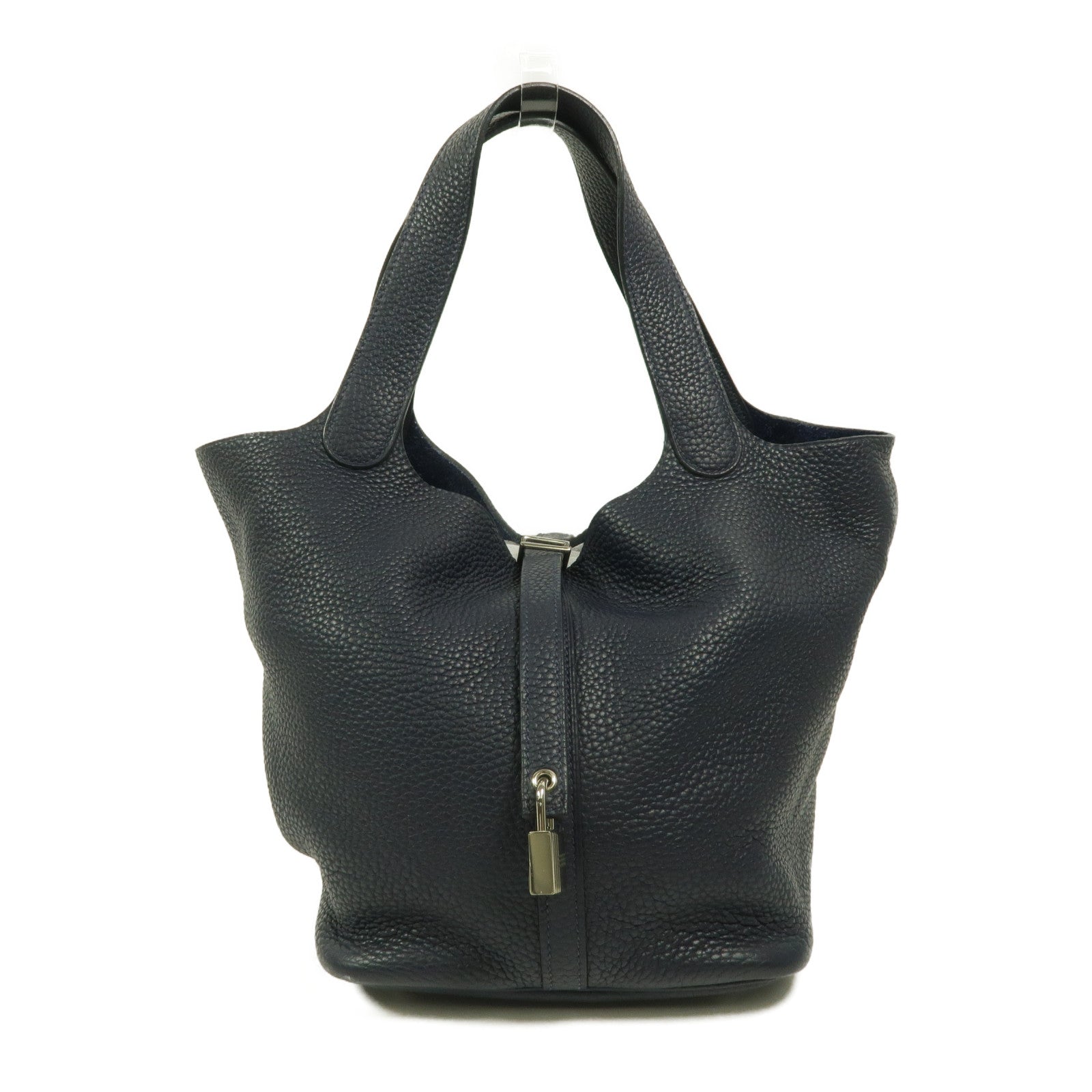 HERMES Clemence皮革Picotin MM手挽袋Bleu Nuit