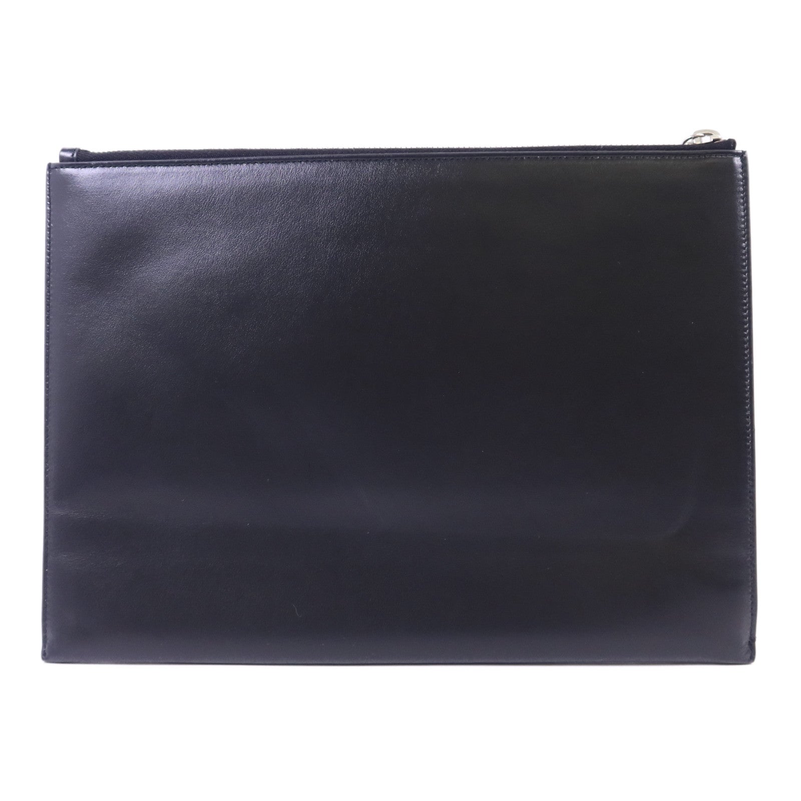 SAINT LAURENT 牛皮皮革Pouch銀扣手拿包