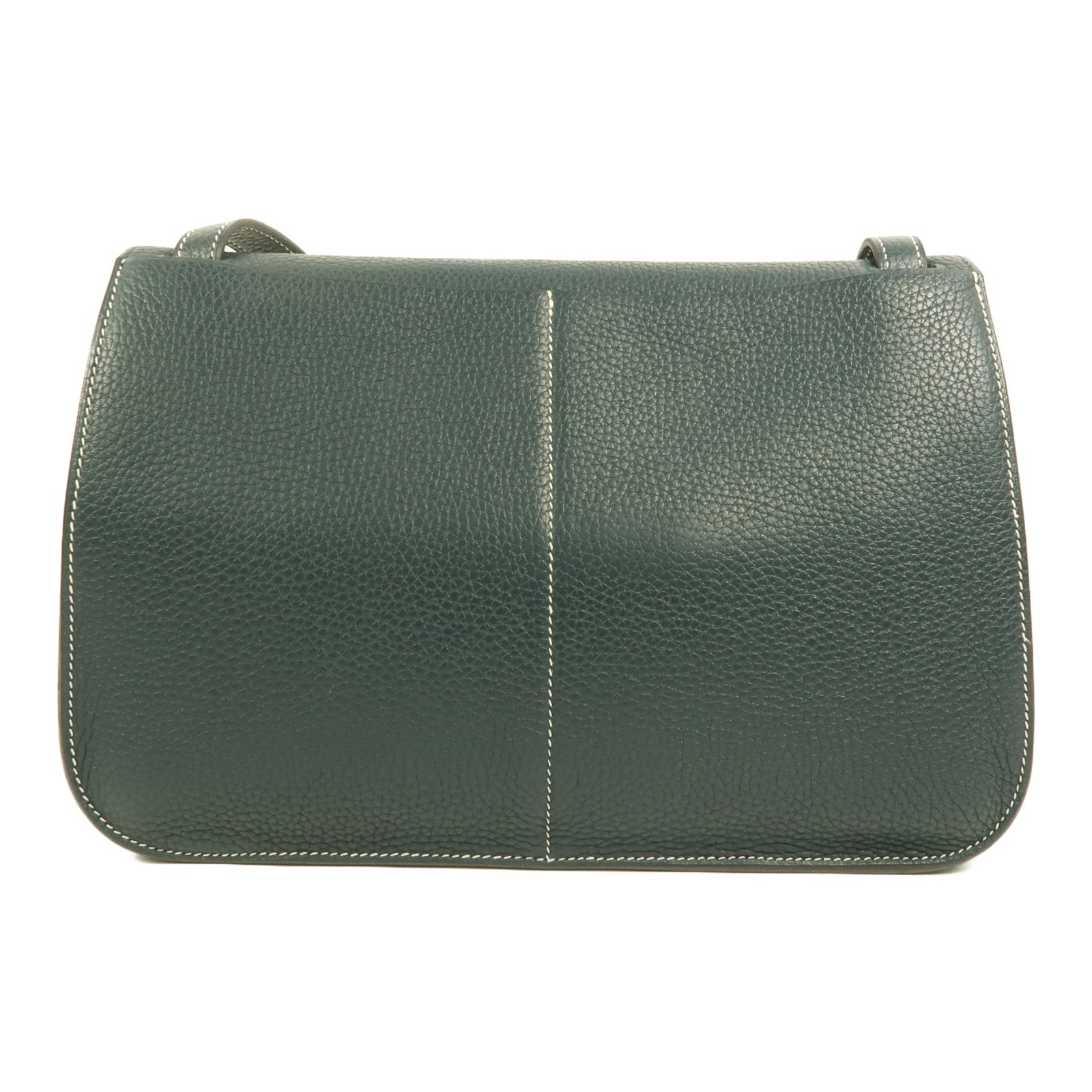 HERMES Clemence皮革Halzan 31手挽肩背兩用袋Vert Cypres