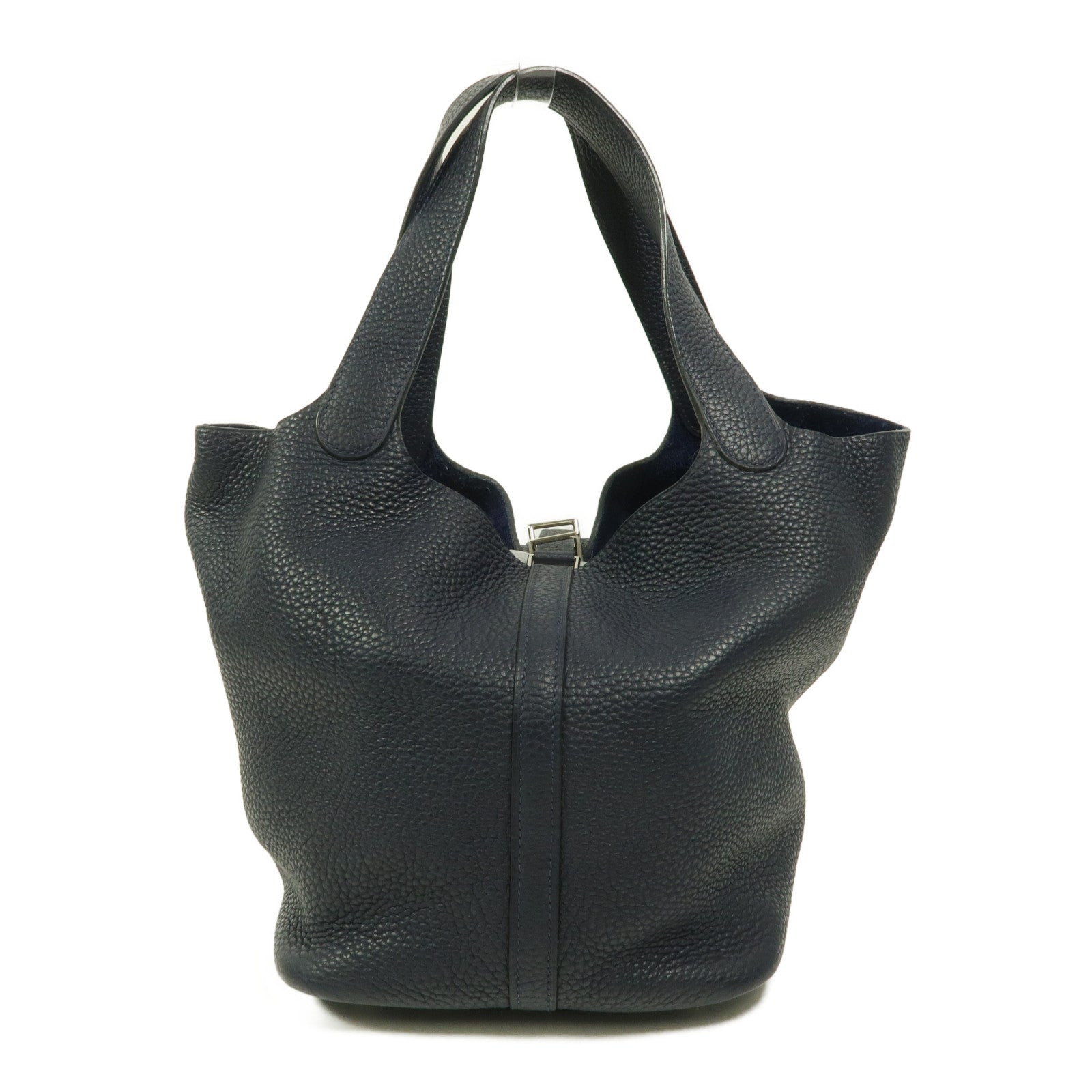 HERMES Clemence皮革Picotin MM手挽袋Bleu Nuit
