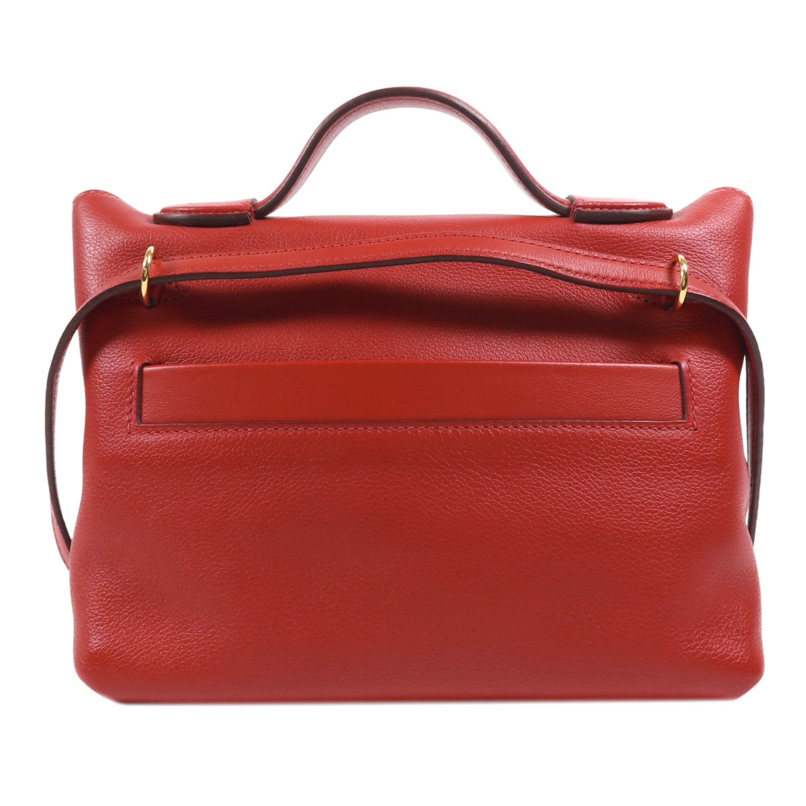 HERMES Evercolor皮革24/24 Mini金扣手挽肩背兩用袋Rouge Piment